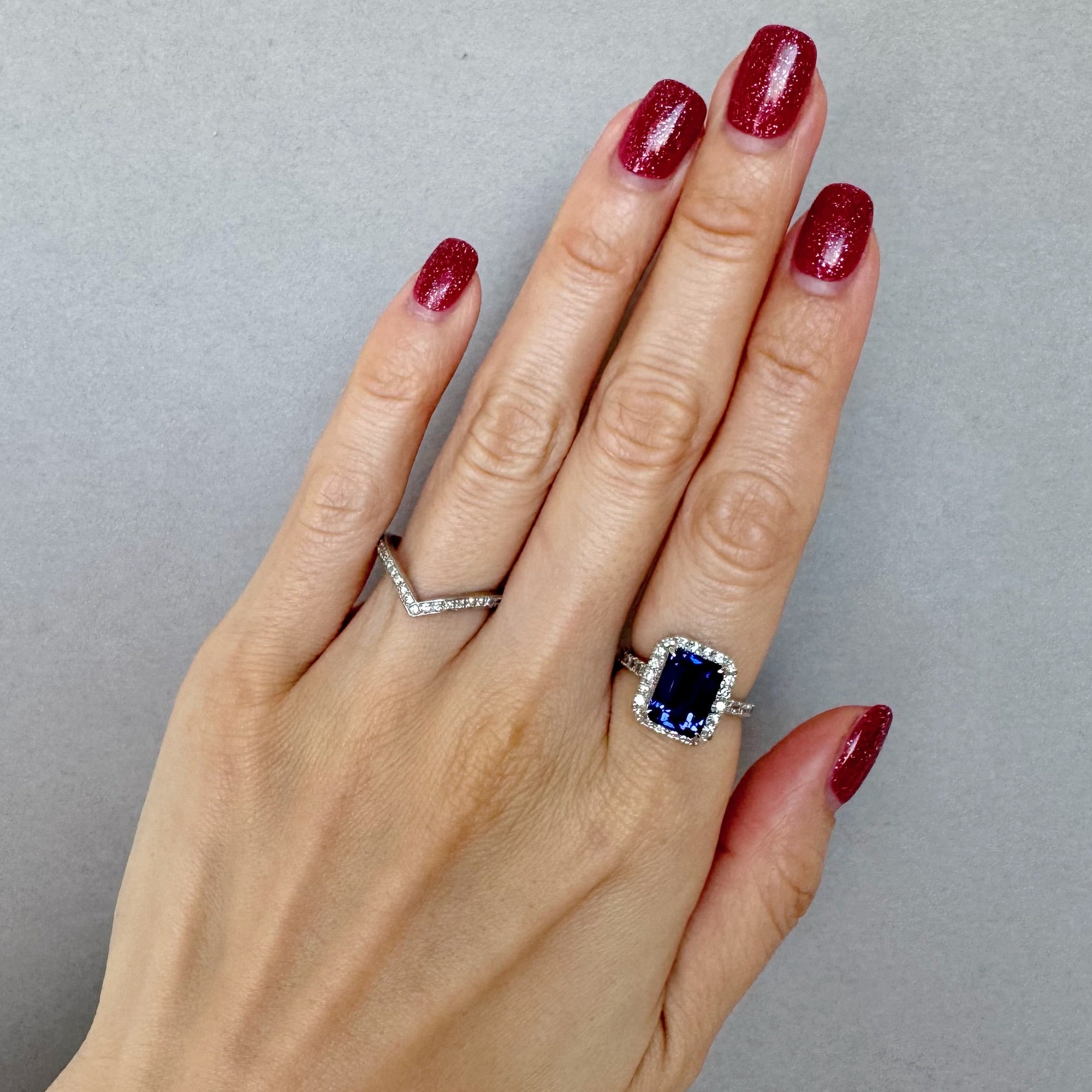 195［一点物］リング タンザナイト 4.2～4.8ct SQ PT