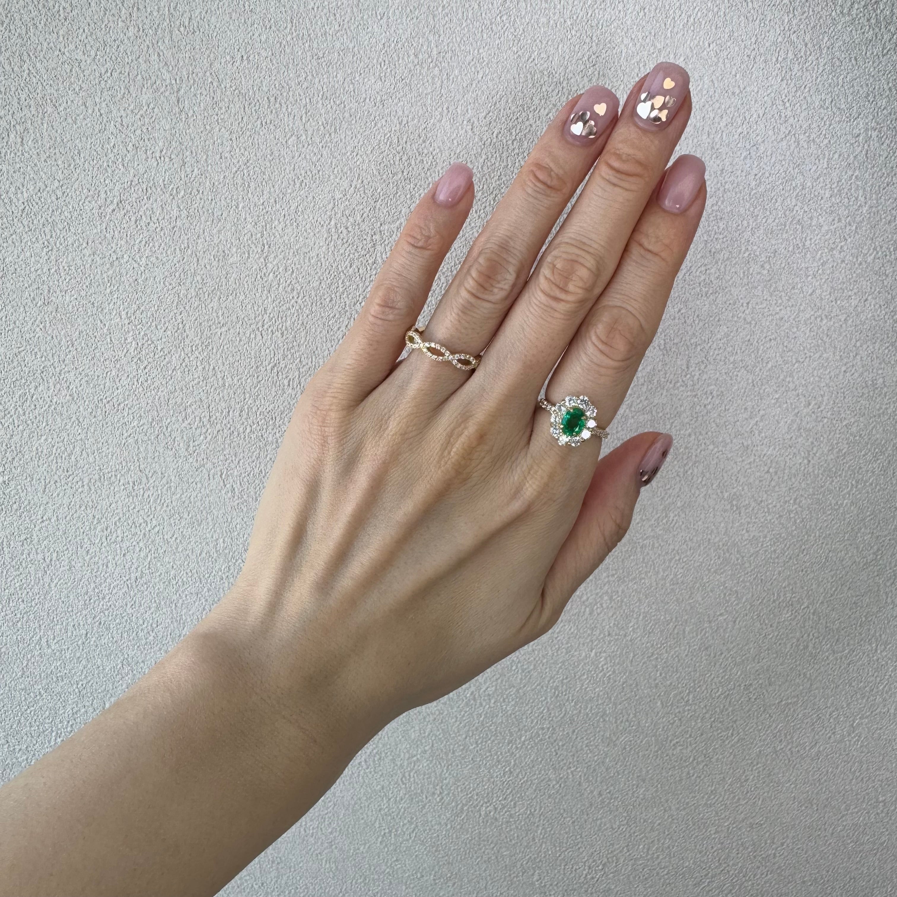 42［一点物］リング エメラルド 1ct OV YG