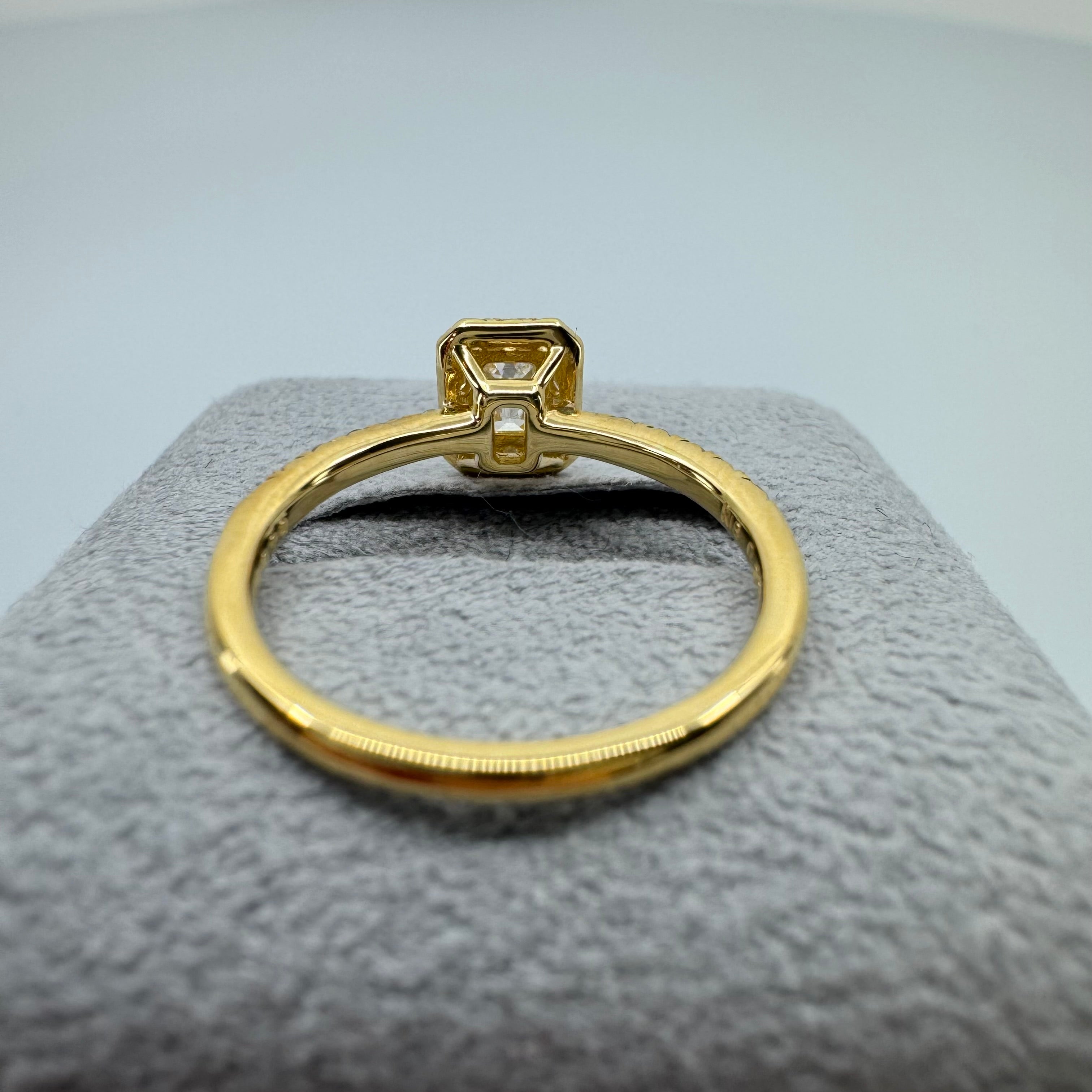 4［一点物/オルコスEM角］リング ダイヤ 0.3ct SQ PT K18YG