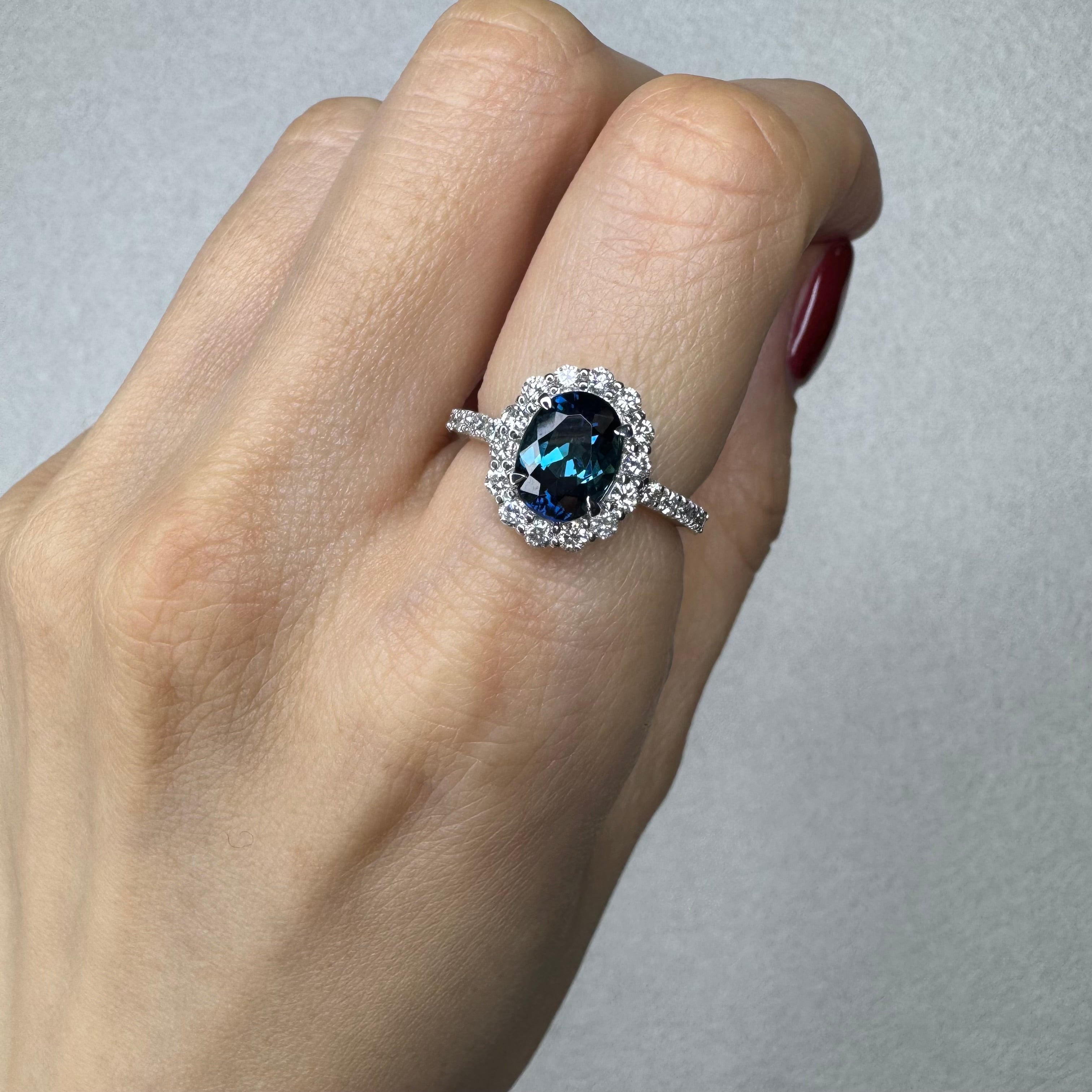 187［一点物］リング インディゴライトトルマリン 1.7ct前後 OV PT