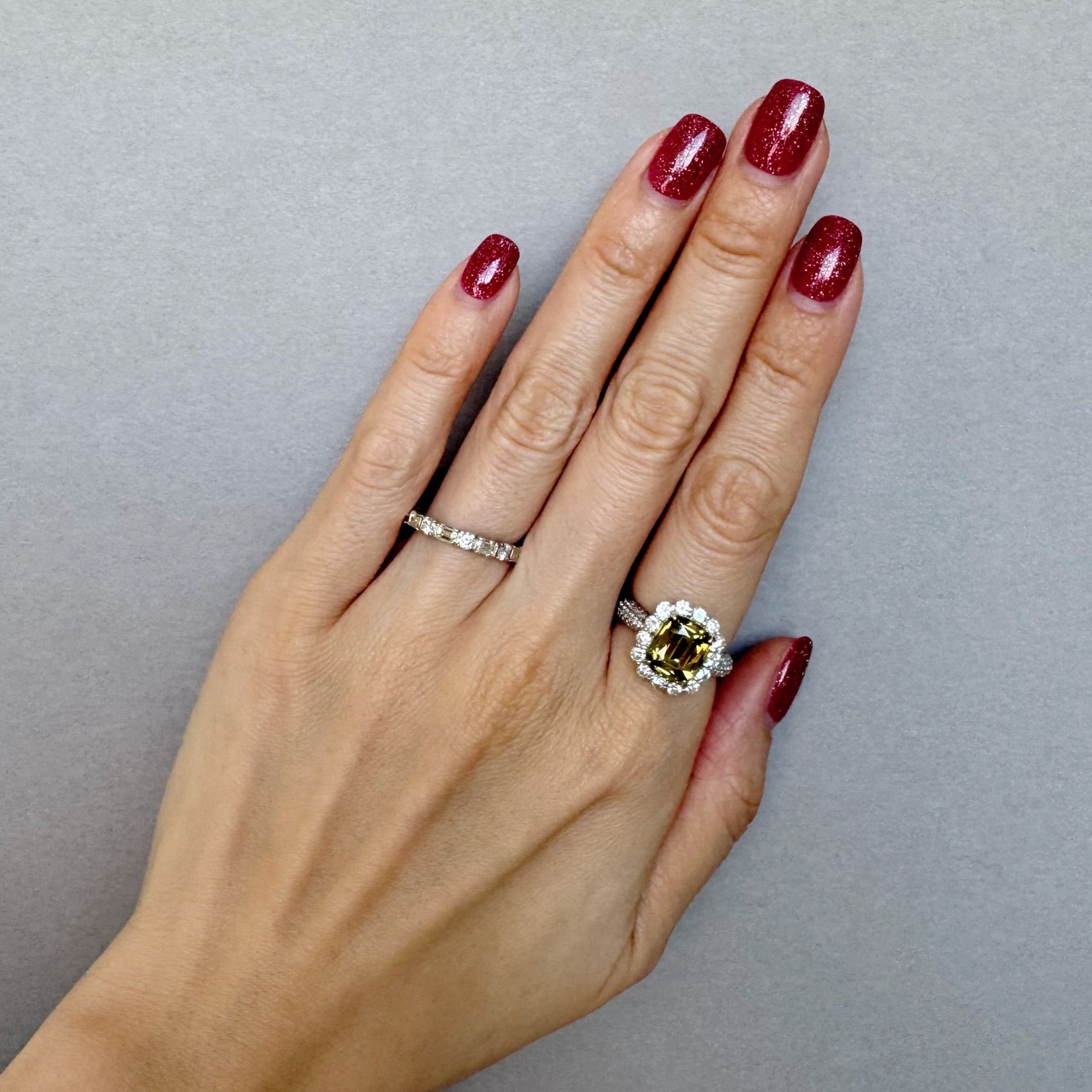 35［一点物］リング クリソベリル 中石4ct前後 SQ PT