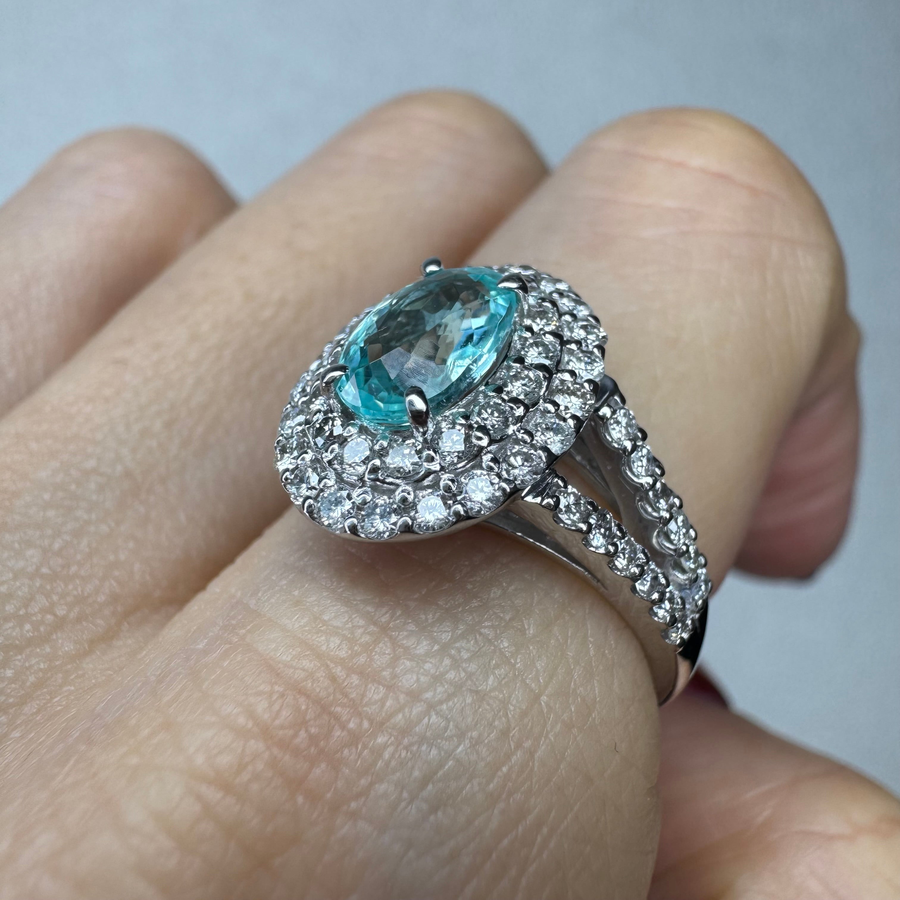 161［一点物］リング パライバトルマリン 0.7ct前後 OV PT