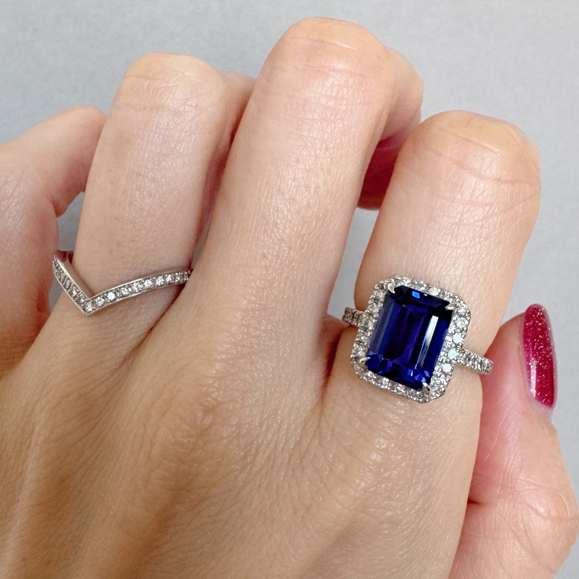 195［一点物］リング タンザナイト 4.2～4.8ct SQ PT