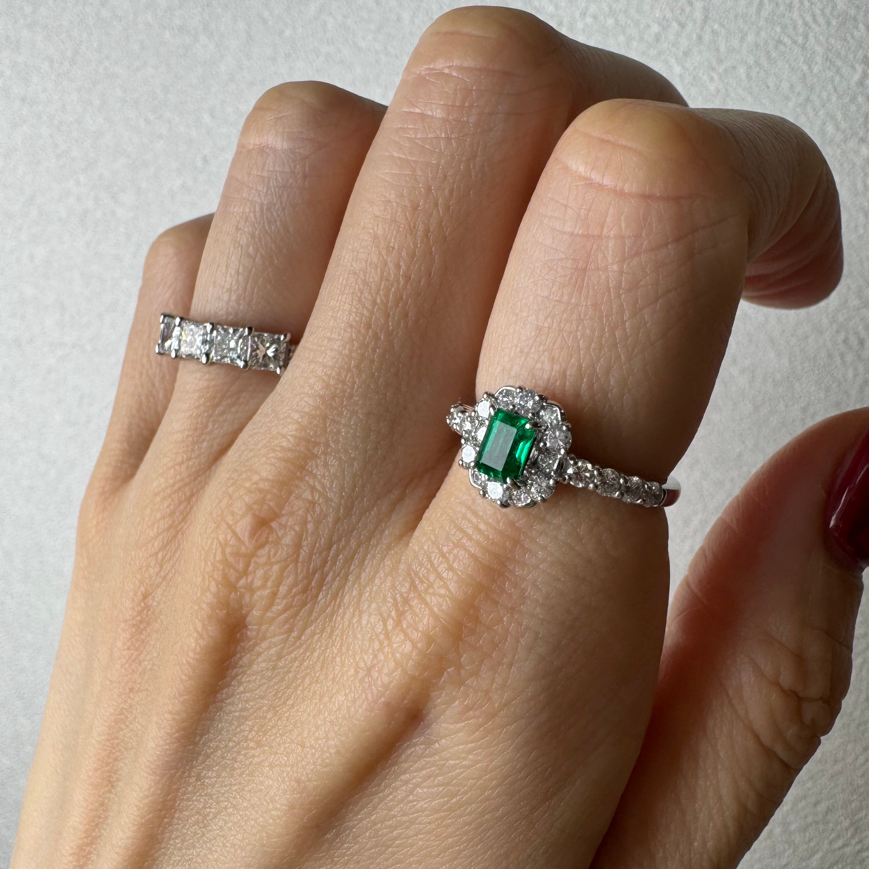 52［一点物/マノン］リング エメラルド 0.3ct前後 SQ PT