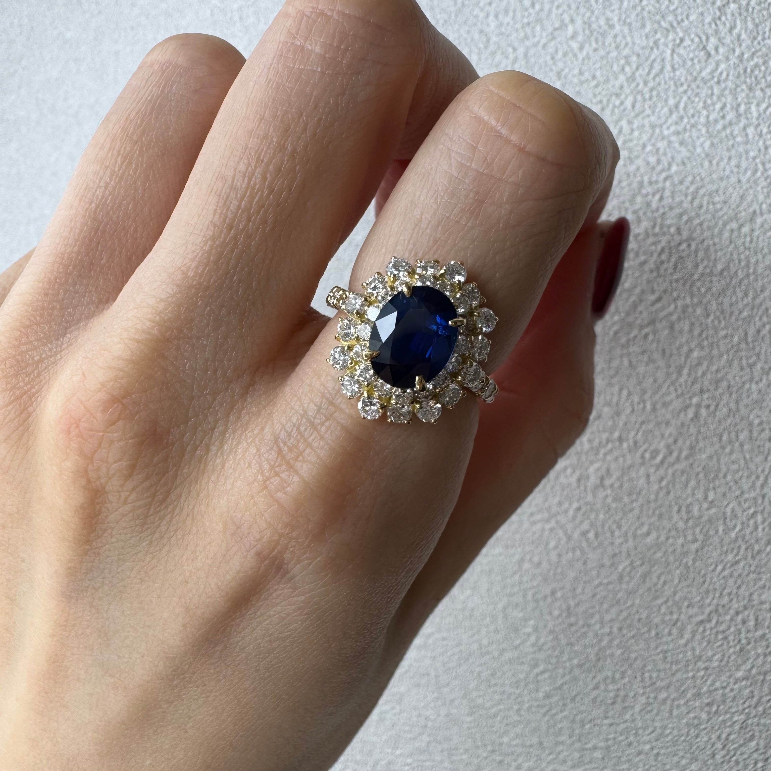 ［一点物］リング ブルーサファイア 2.3ct OV YG