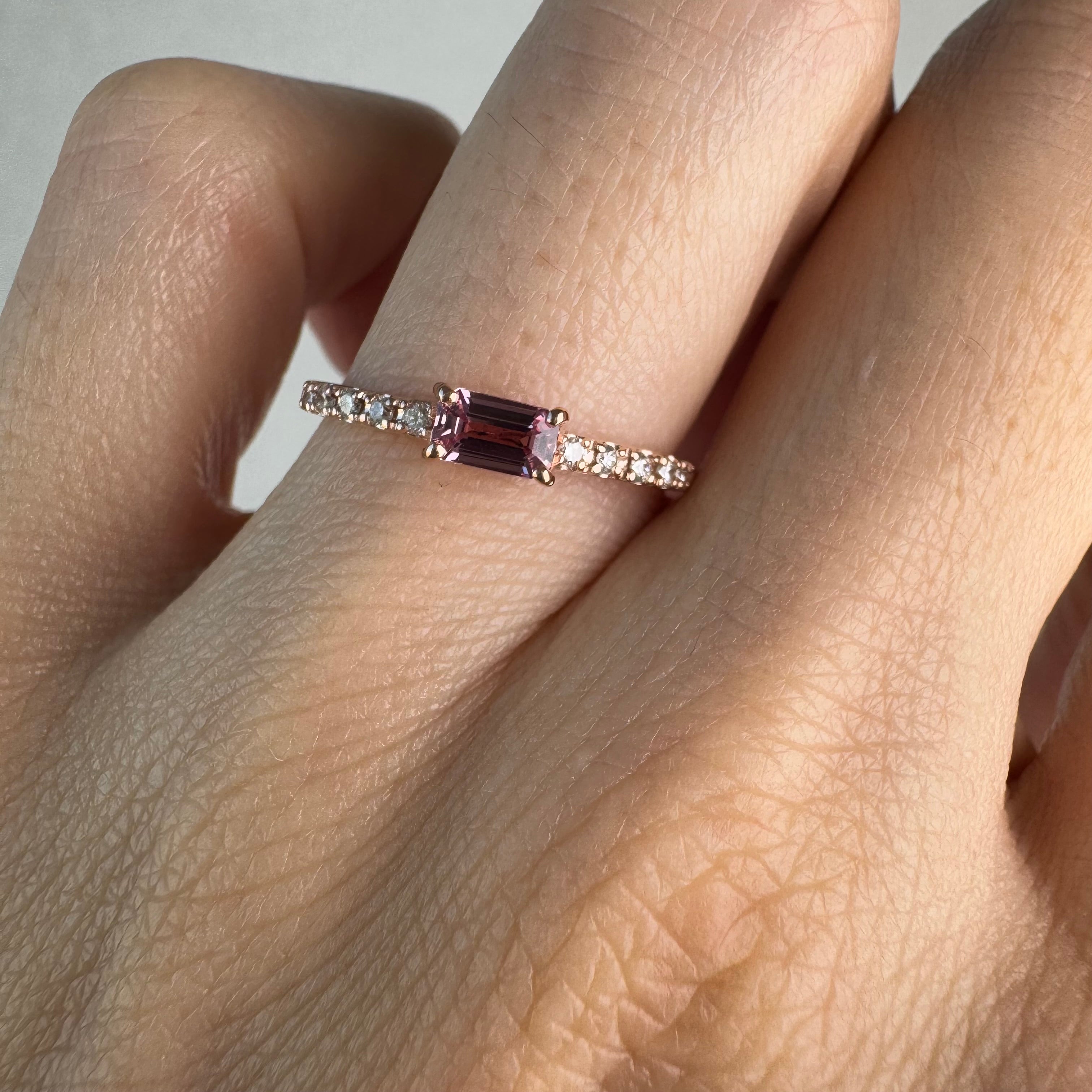 139［一点物/ルリエ］リング パパラチアサファイア 0.3ct SQ K18PG