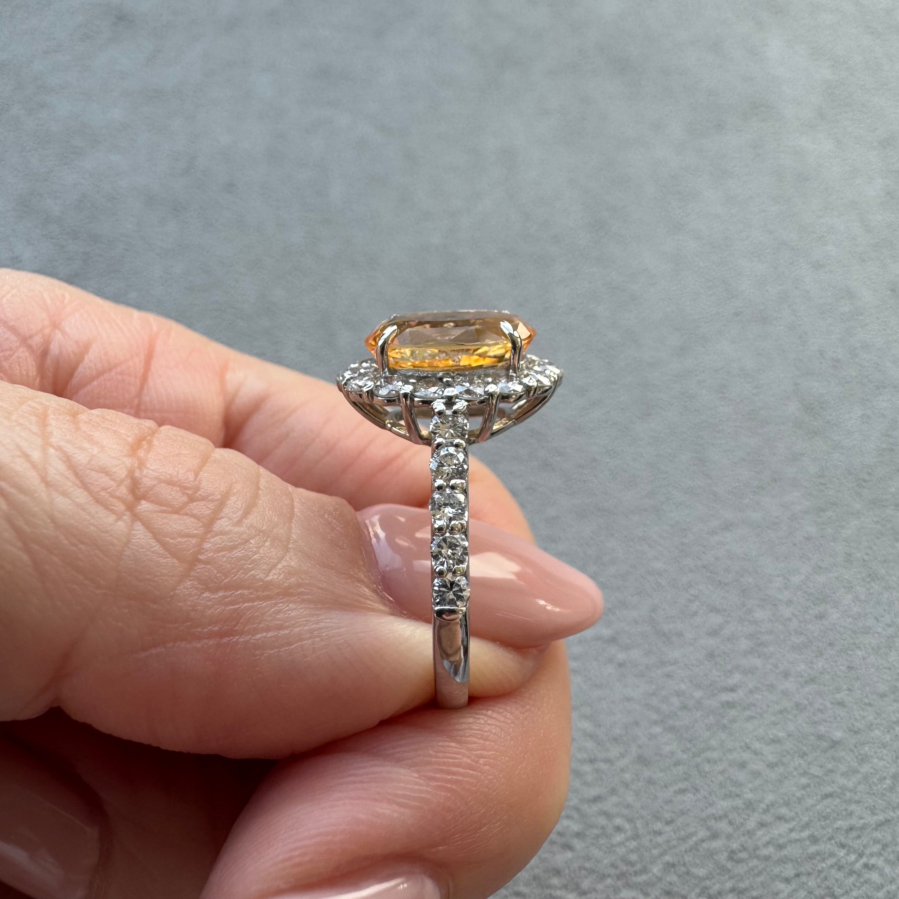 100［一点物］リング オレンジサファイア 2.9ct OV PT