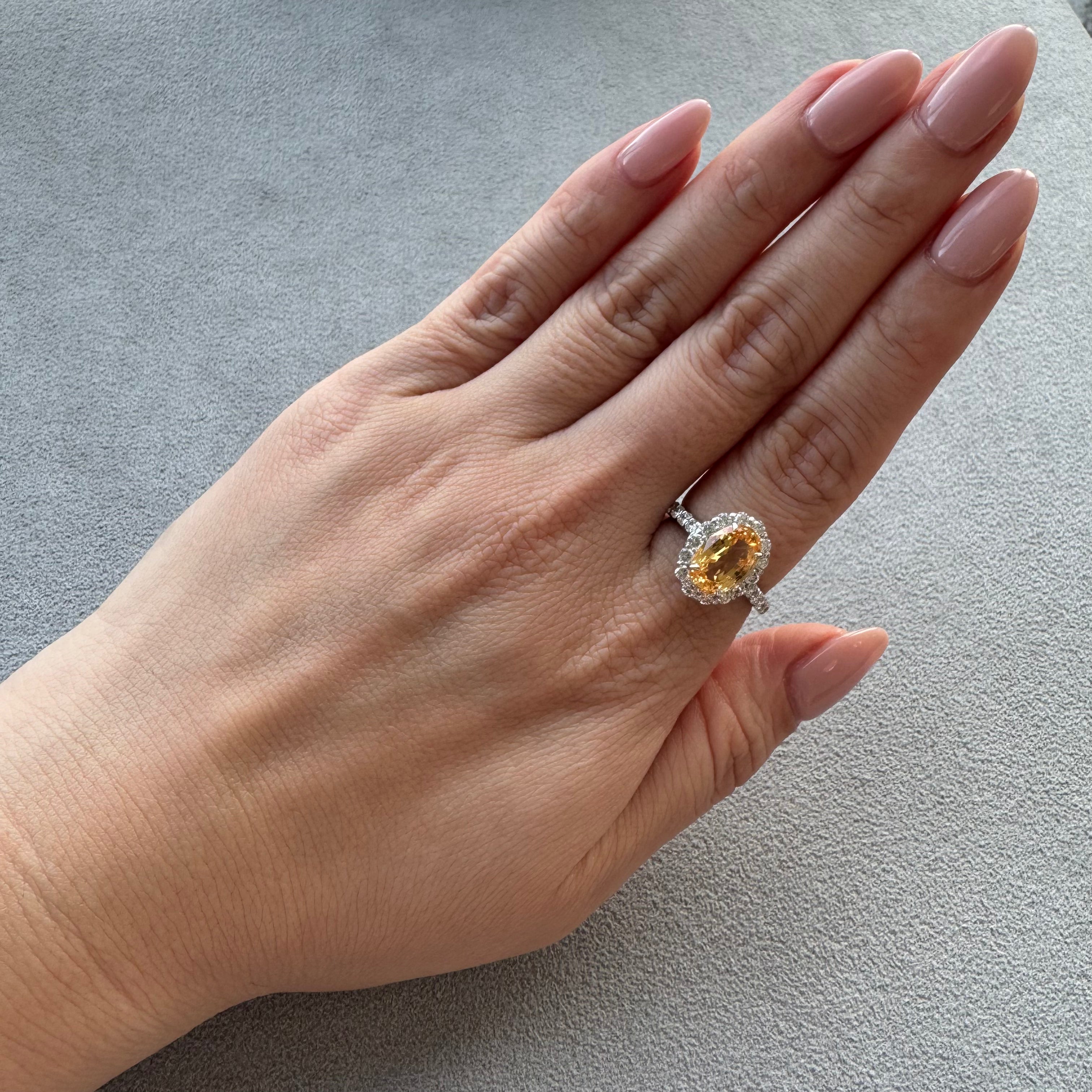 100［一点物］リング オレンジサファイア 2.9ct OV PT