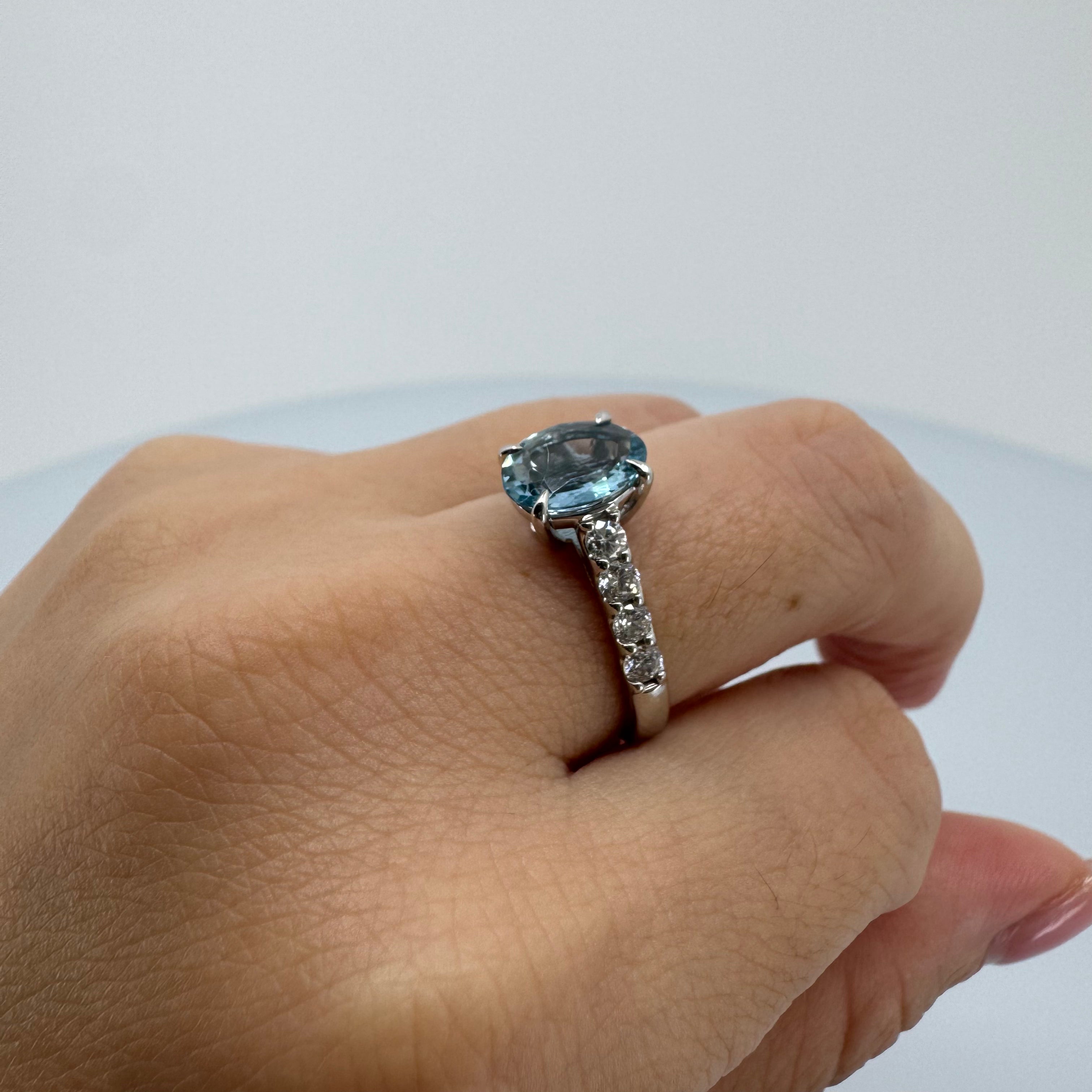 ［一点物/ソワレ］リング アクアマリン 1.2ct OV PT