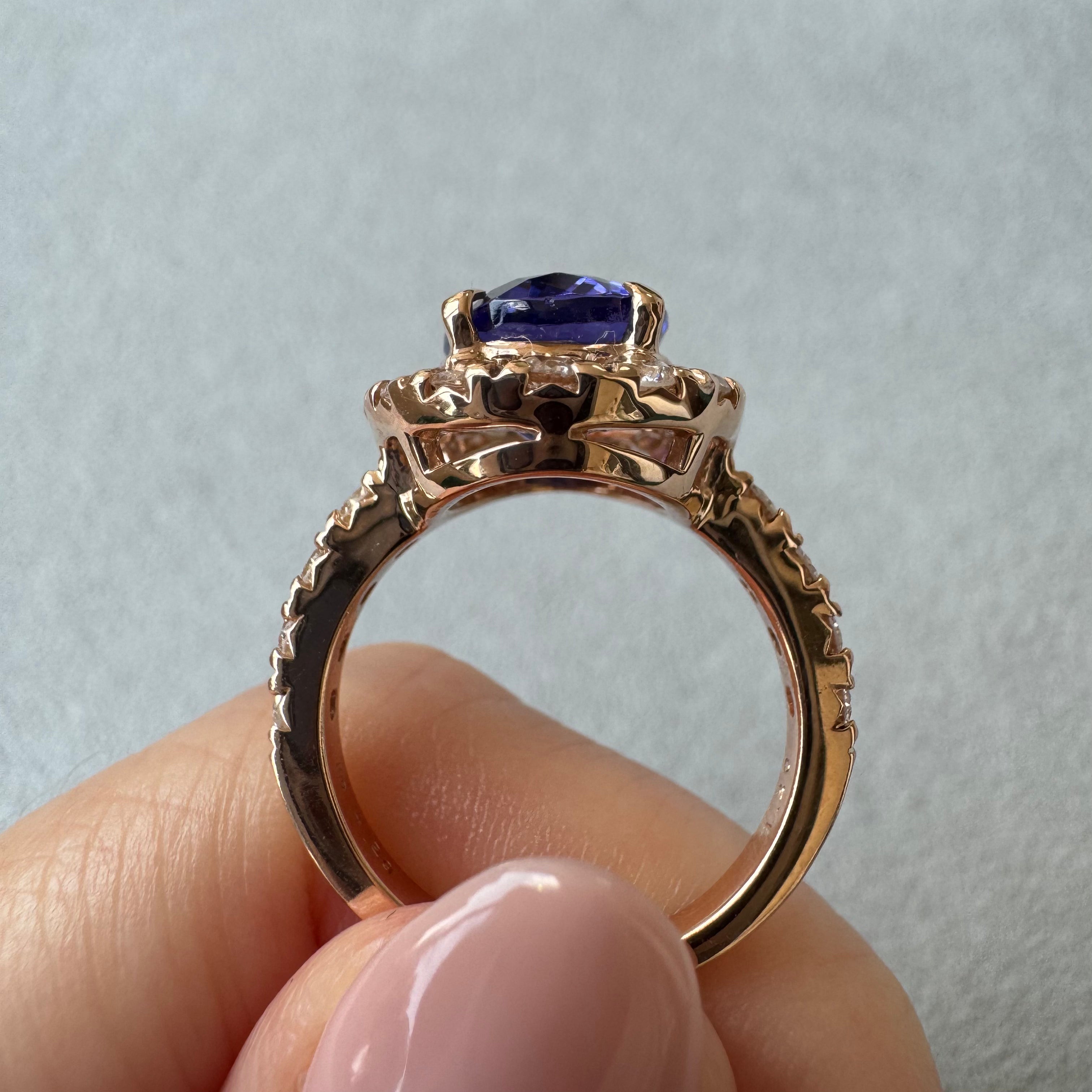 205［一点物］リング タンザナイト 4.2ct OV PG