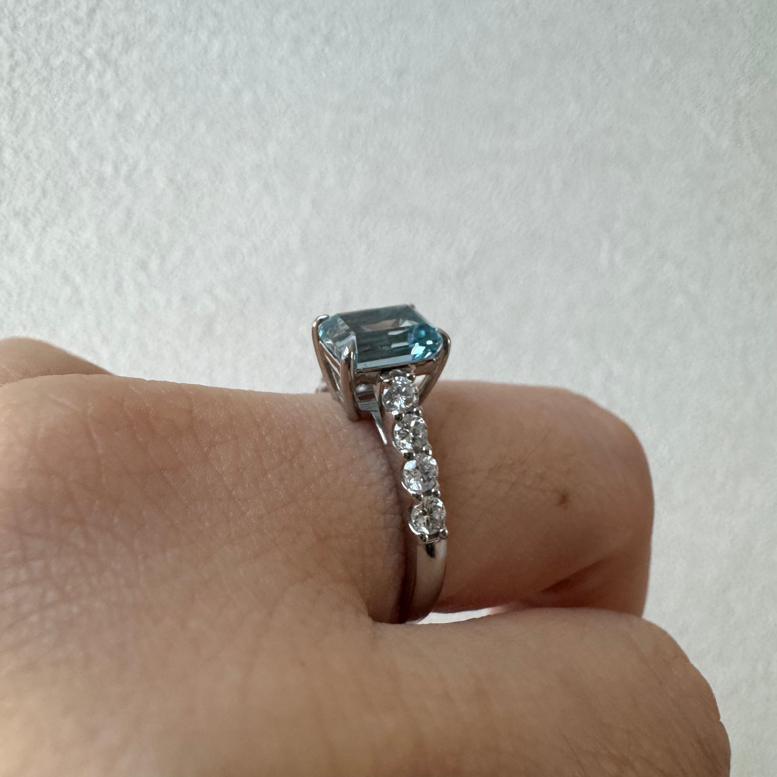 ［一点物/ソワレ］リング アクアマリン 1.3ct前後 SQ PT K18YG