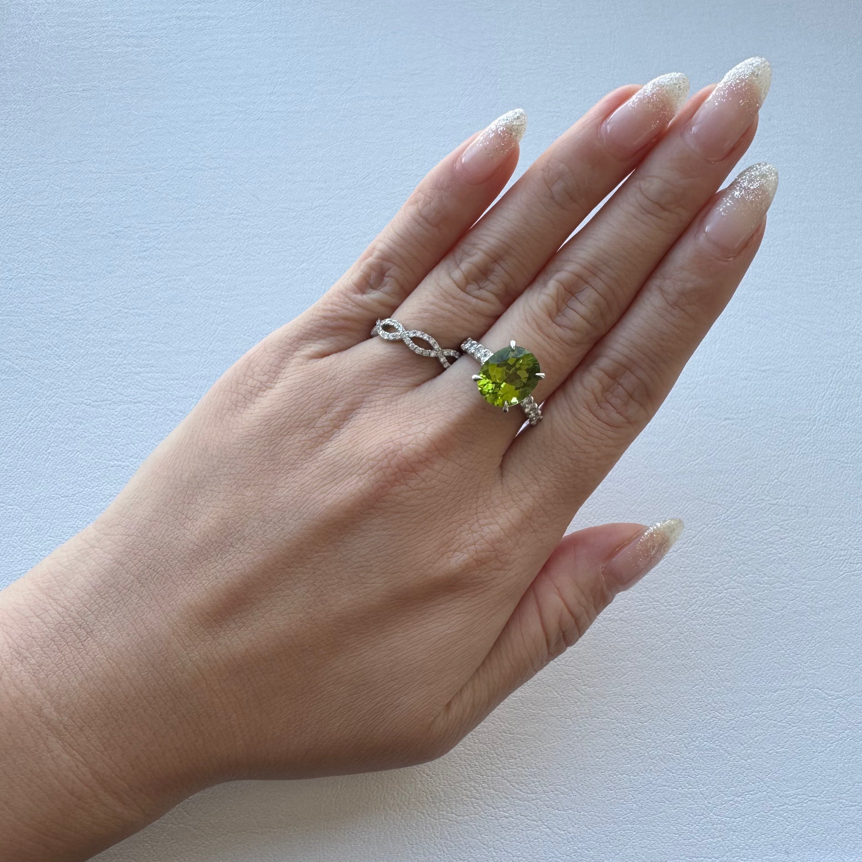 182［一点物/ソワレ］リング ペリドット 4.2ct前後 OV PT