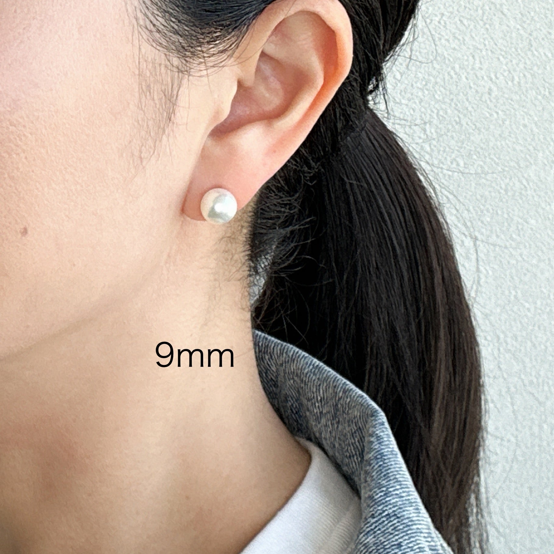 ［ピヴォワンヌ］ピアス あこや真珠9mm