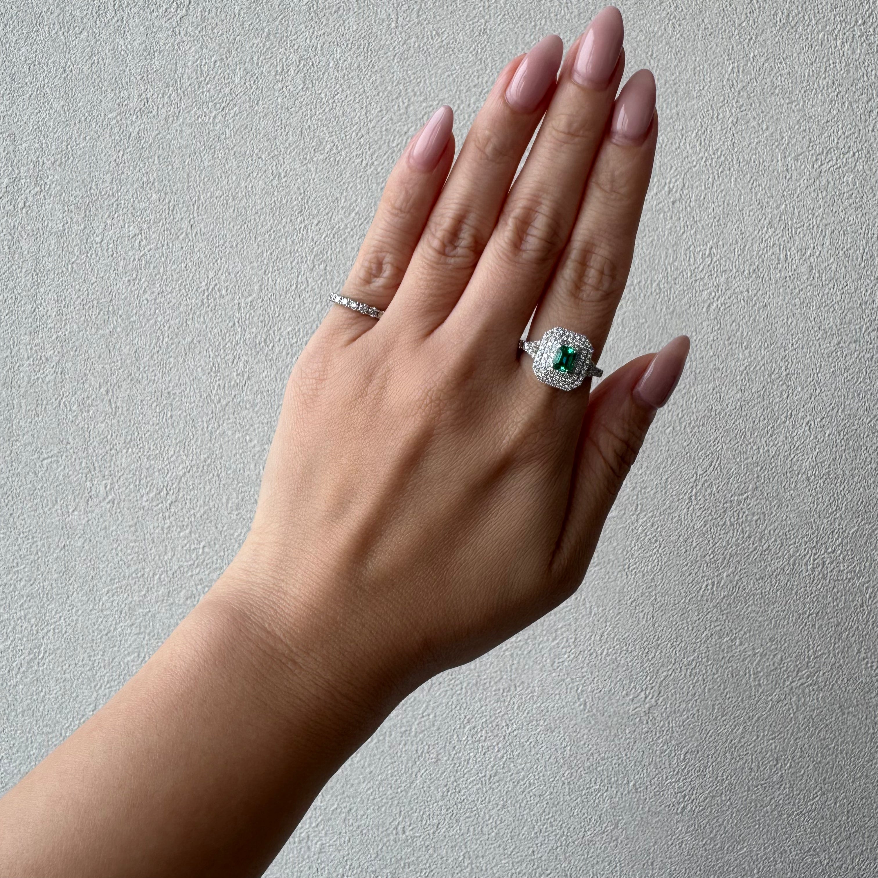 ［一点物/アドラーブル］リング 最高級 ノンオイル エメラルド 0.5ct SQ PT〜GIA 世界に一つだけ♡