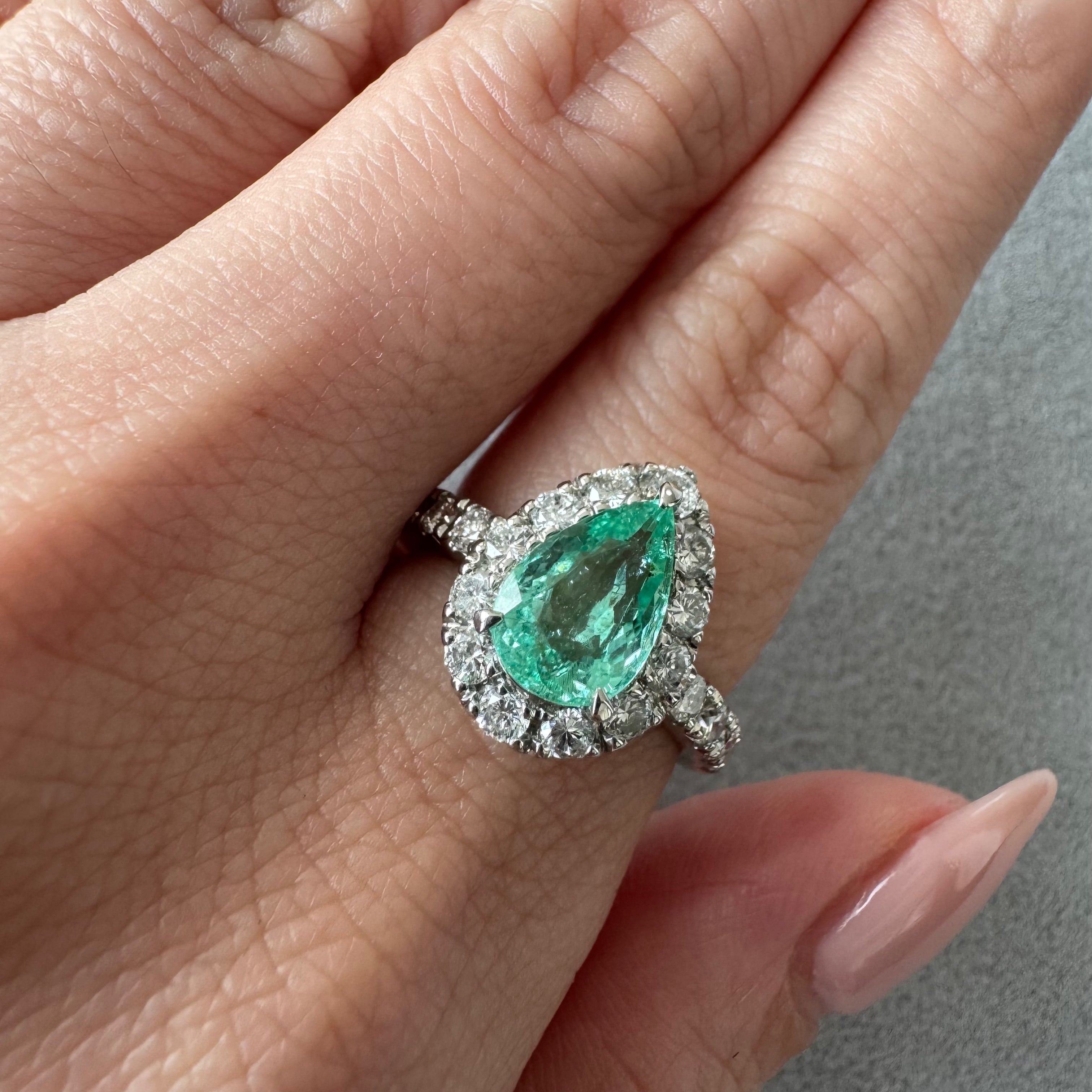 163［一点物］リング パライバトルマリン 1.4ct PS PT