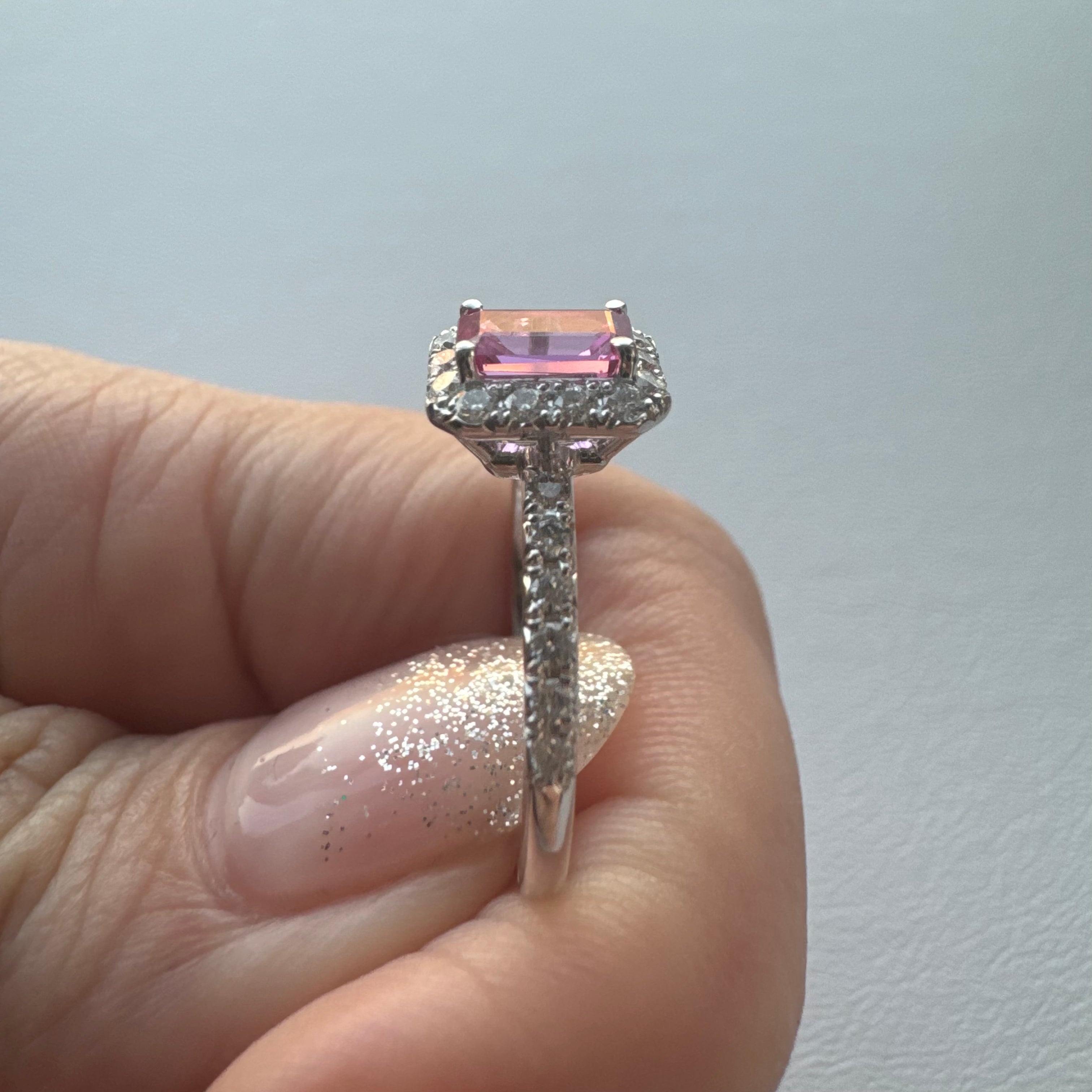 72［一点物］リング NHピンクサファイア 0.5ct SQ PT