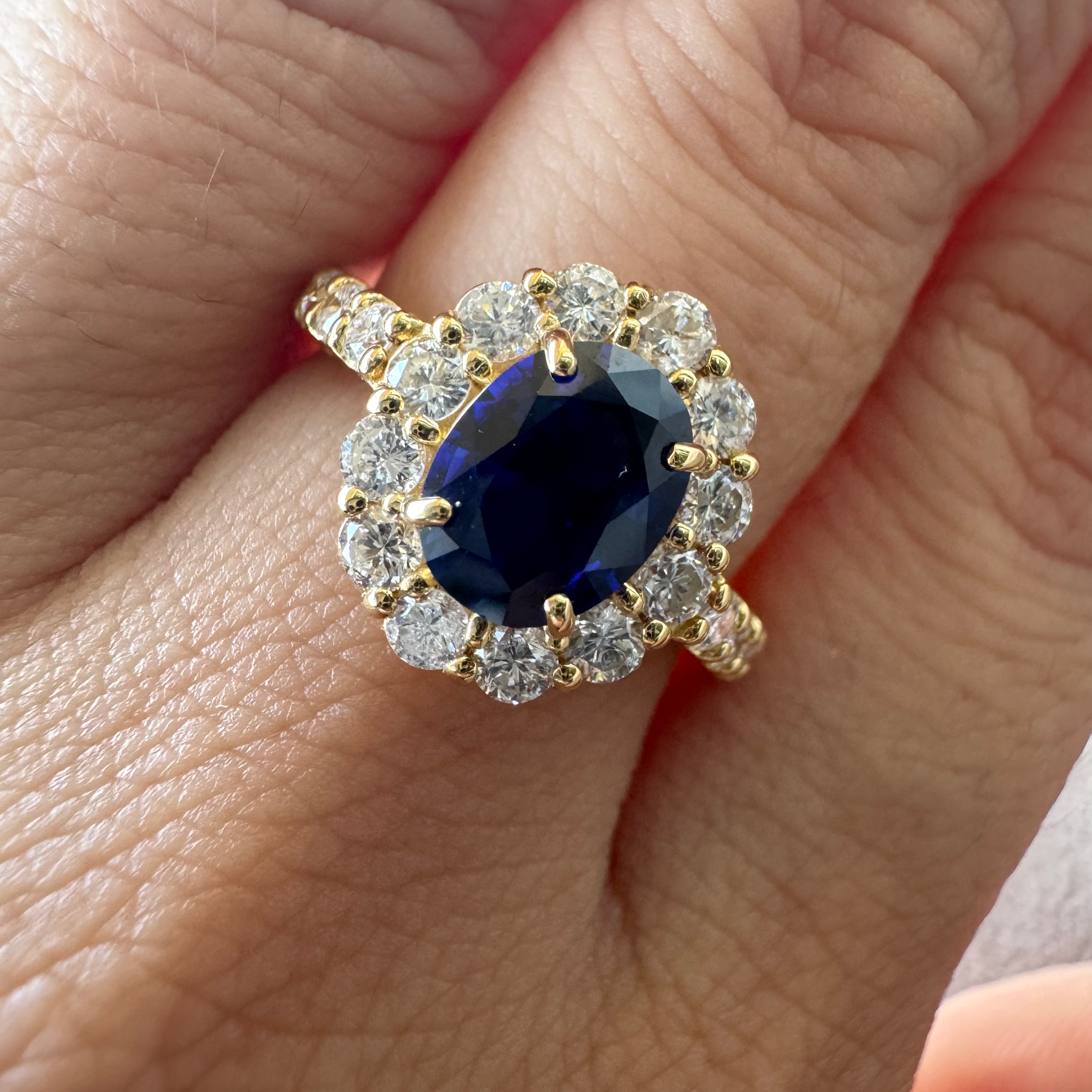［一点物］キャサリン妃巻き リング サファイア 1.4ct OV  K18YG
