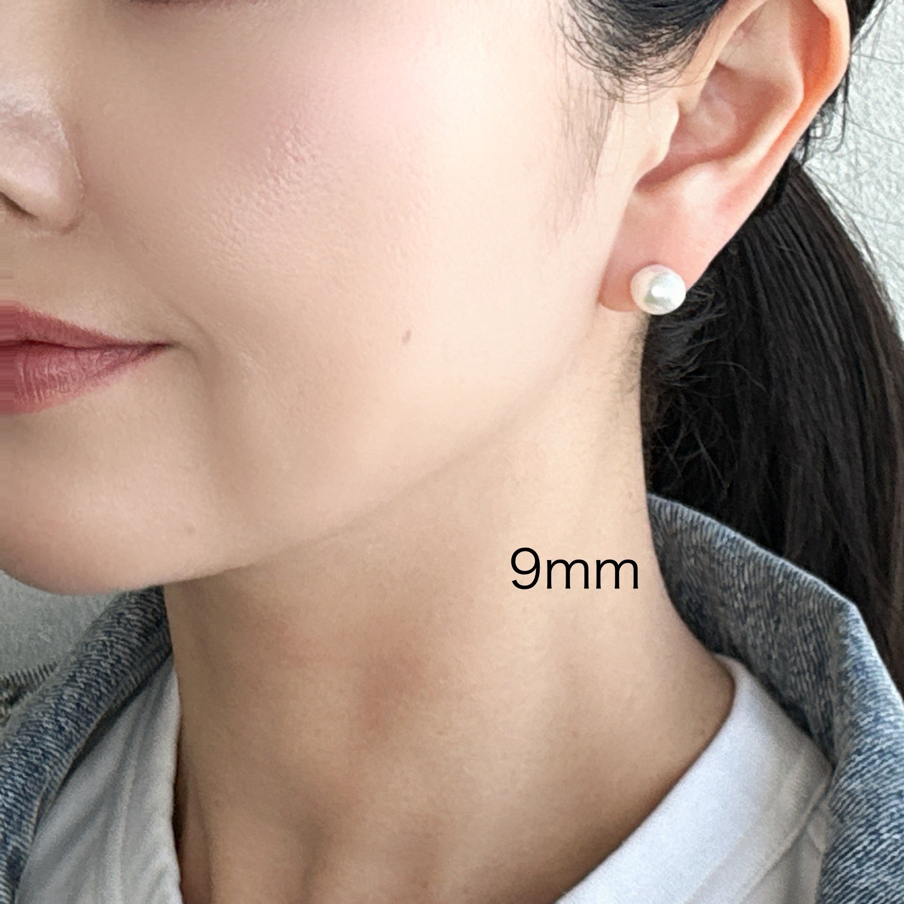 ［ピヴォワンヌ］ピアス あこや真珠9mm