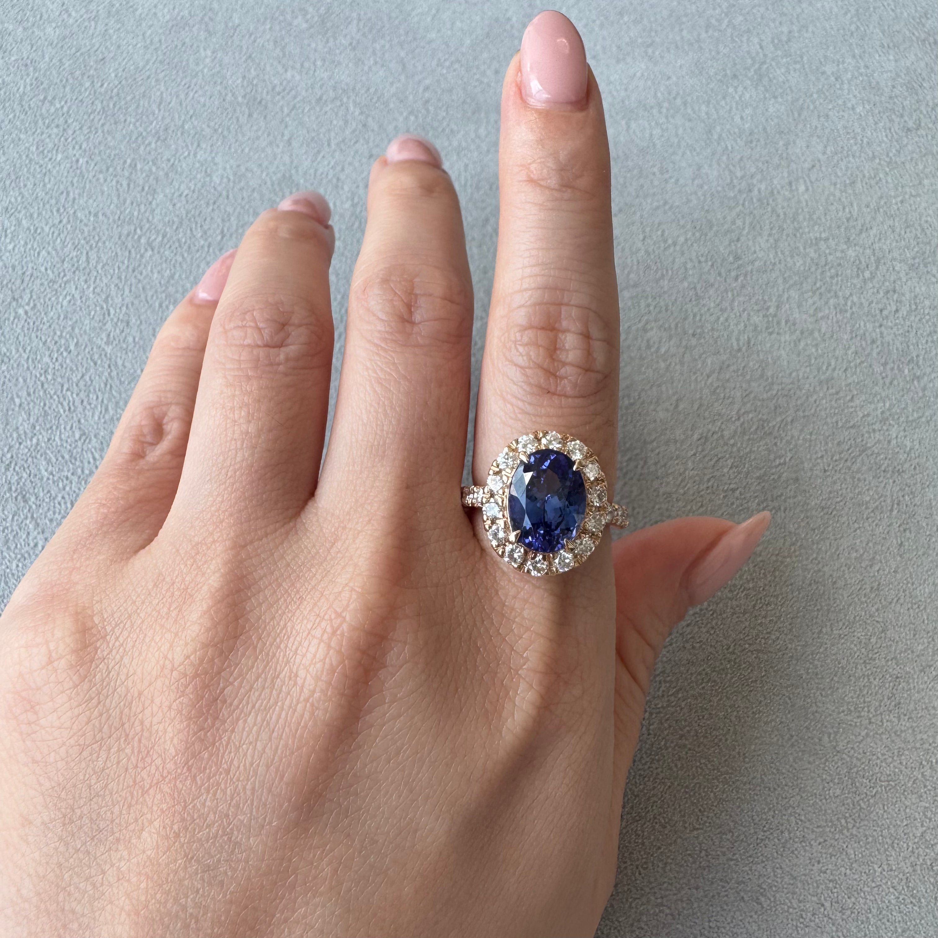 205［一点物］リング タンザナイト 4.2ct OV PG