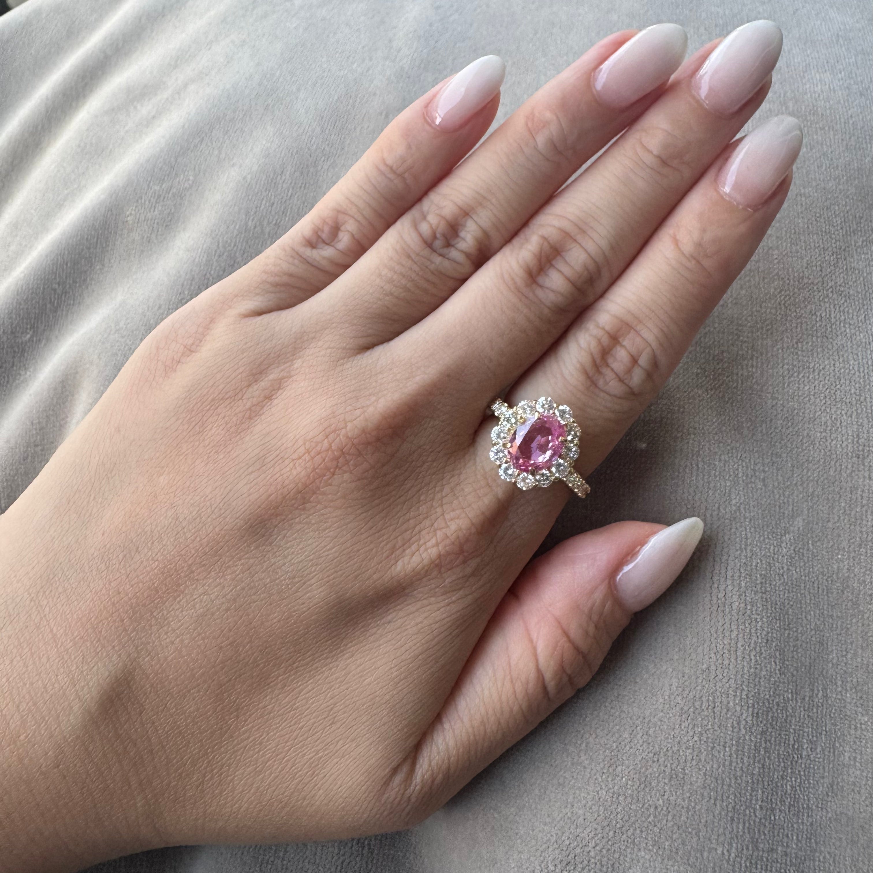 ［一点物］キャサリン妃巻き リング ピンクサファイア 2.4ct OV  K18YG