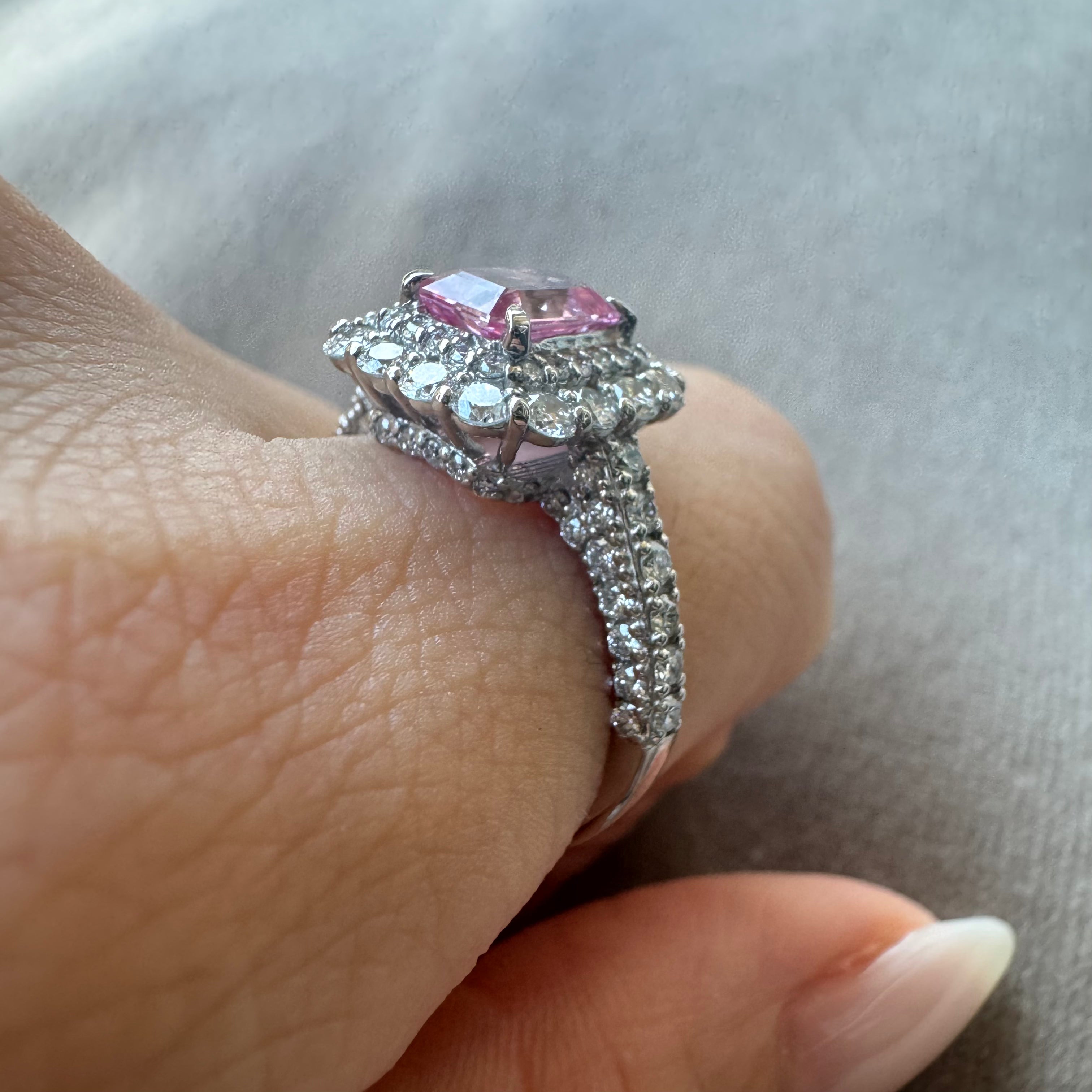 ［一点物/エクラローズ］リング ピンクサファイア 1.1ct EM PT