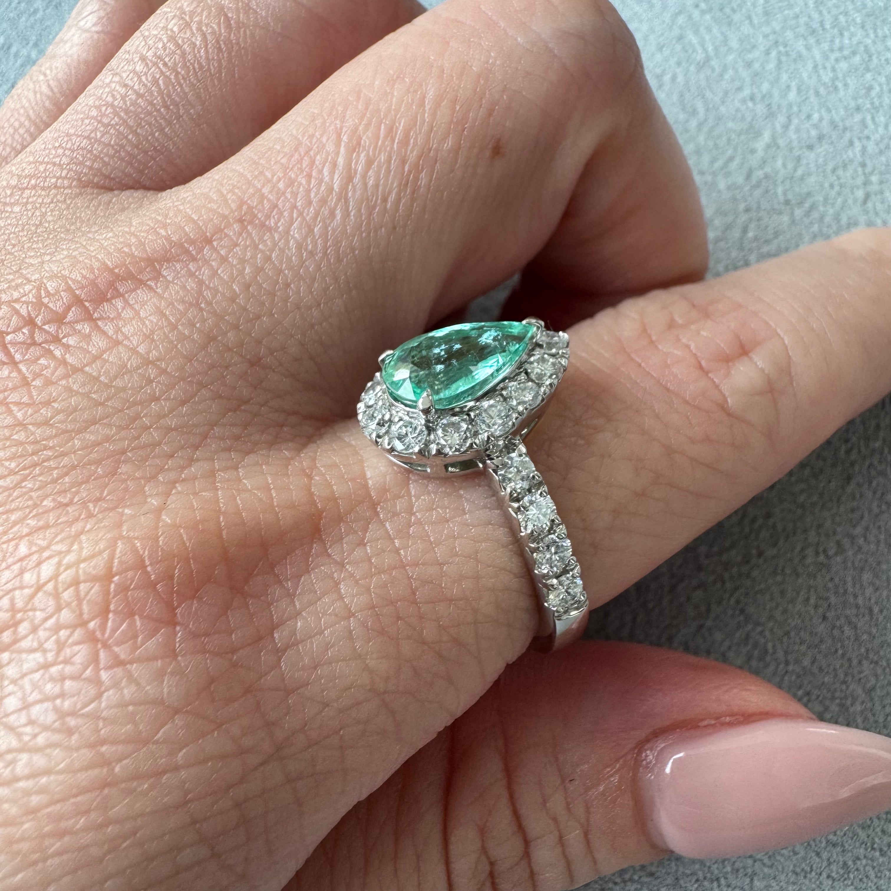 163［一点物］リング パライバトルマリン 1.4ct PS PT