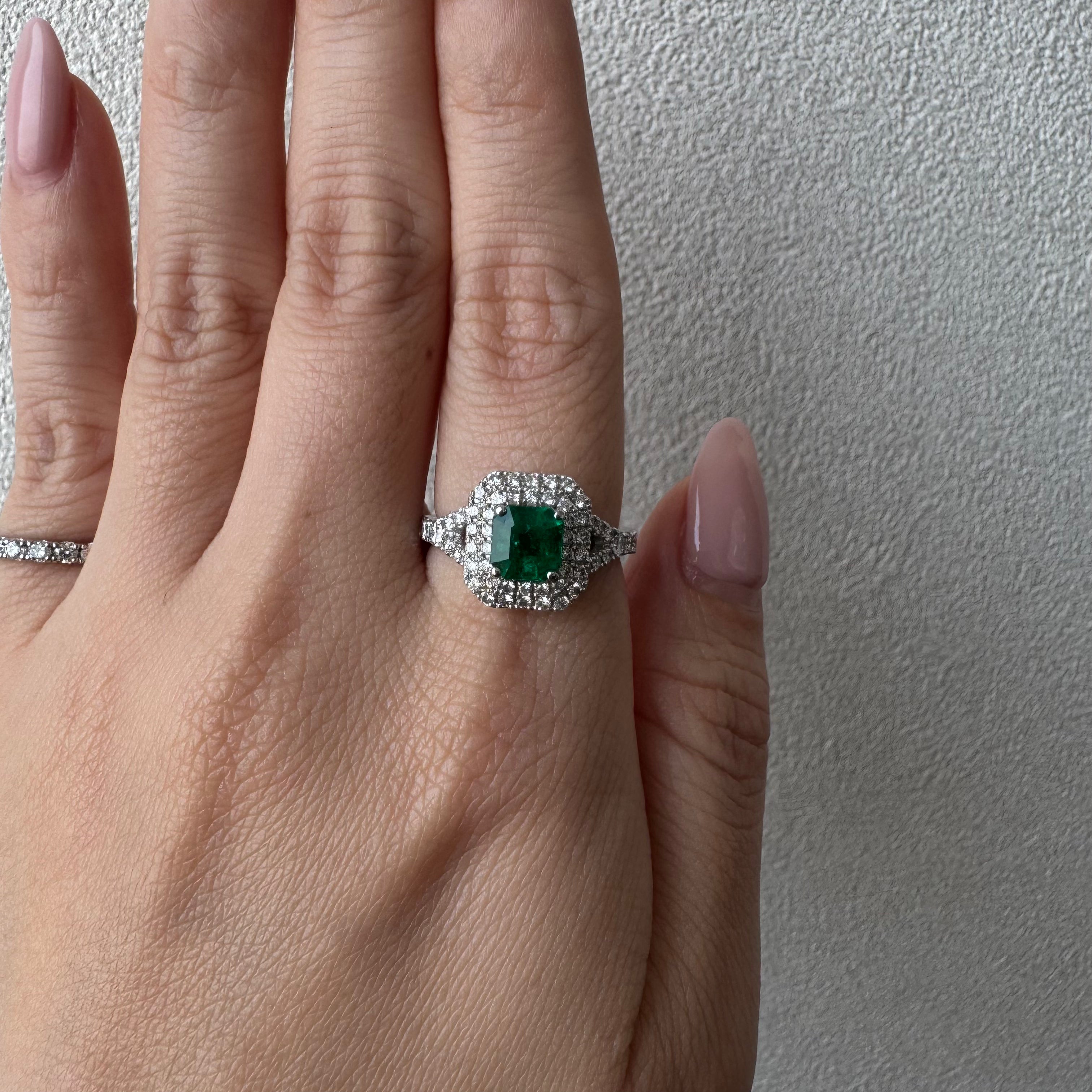 7［一点物］リング エメラルド 0.9ct SQ PT