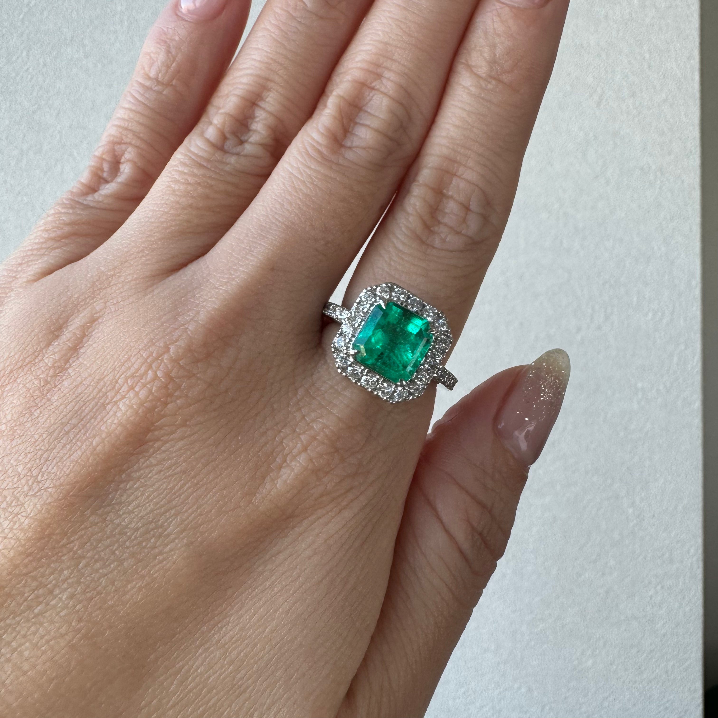 ［一点物］リング エメラルド 2.6ct SQ PT