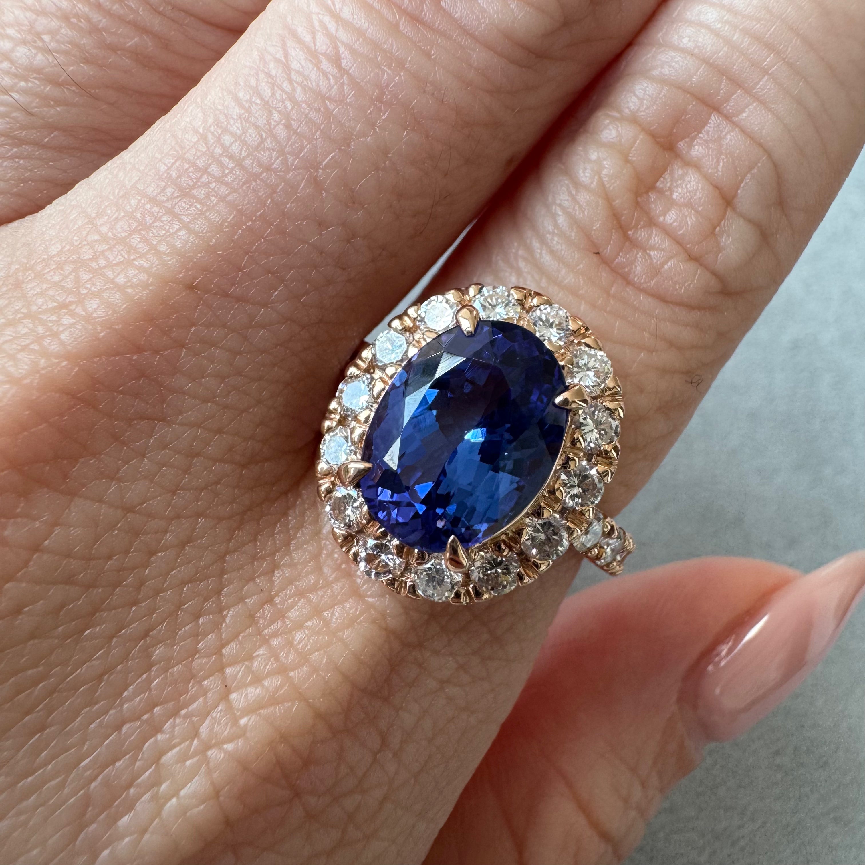 205［一点物］リング タンザナイト 4.2ct OV PG