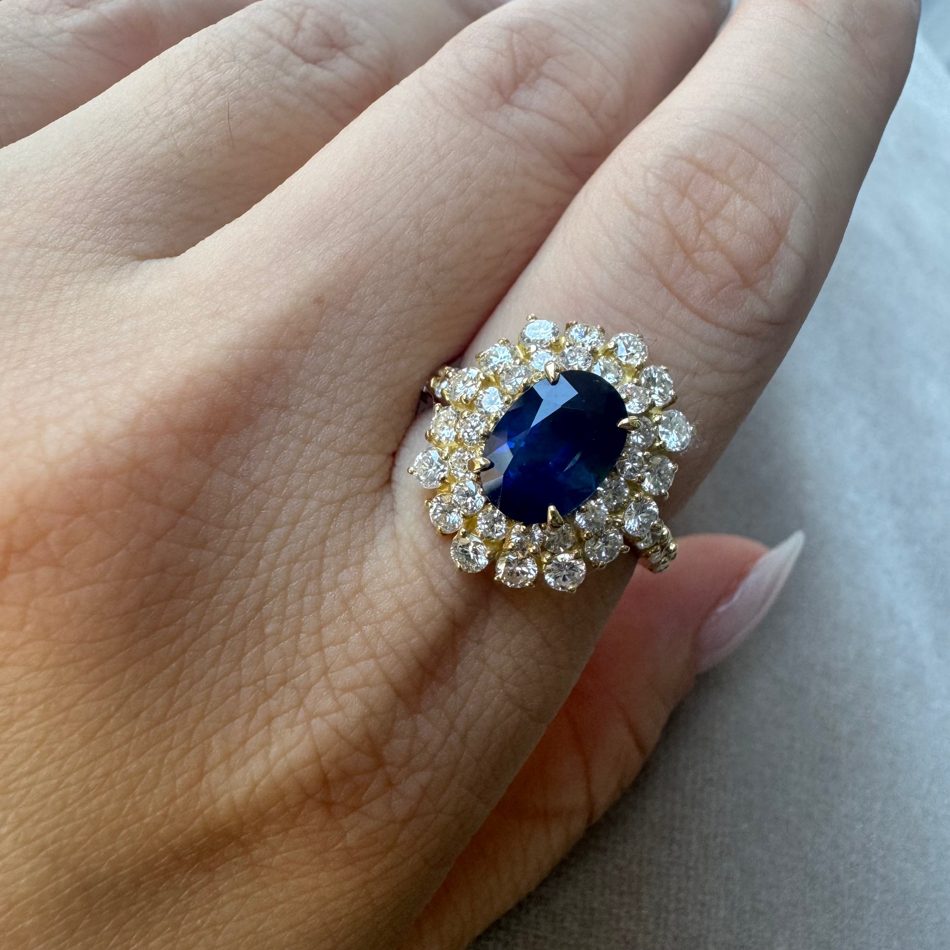 ［一点物］リング サファイア 2.2ct OV YG