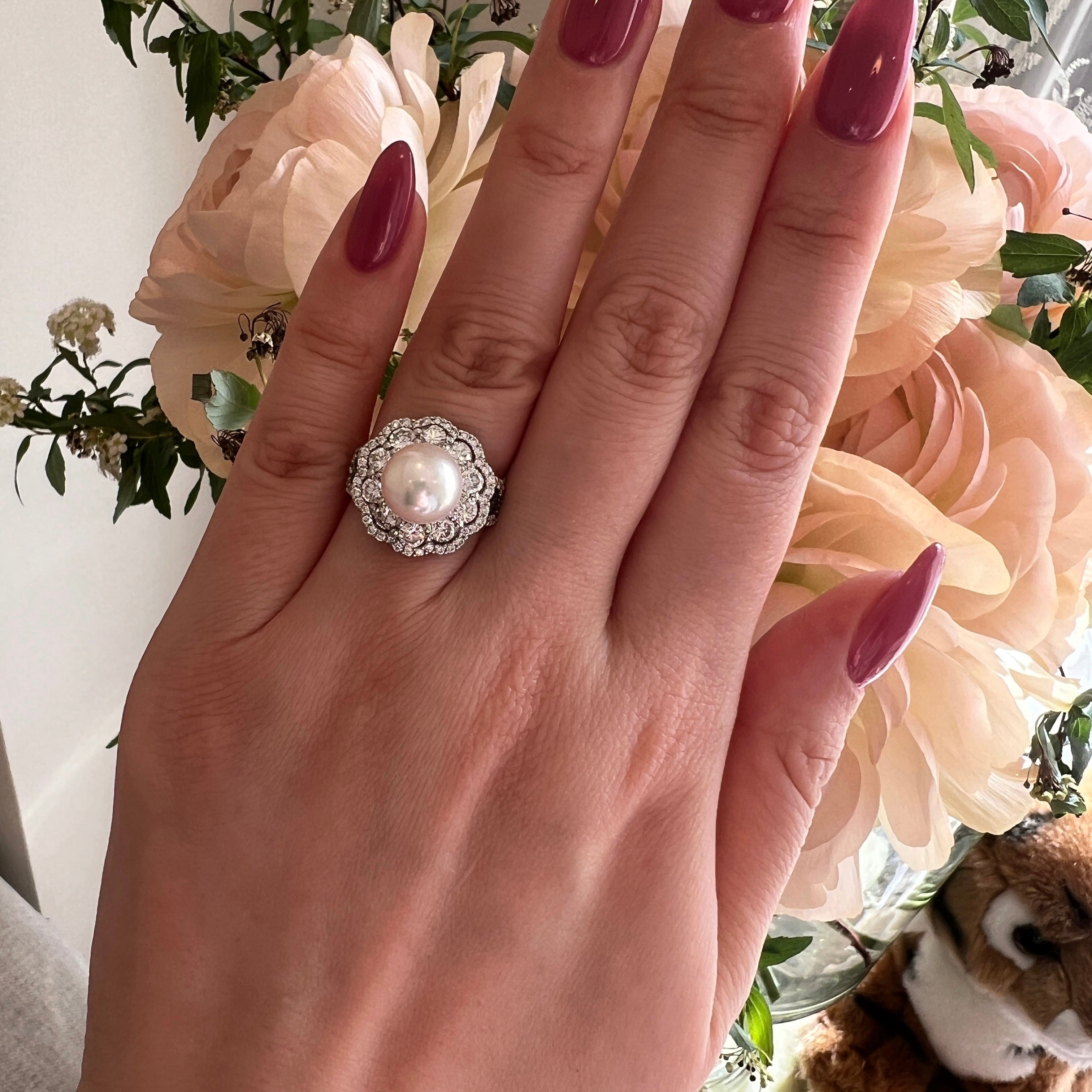 ［ダリア］リング あこや真珠9mm