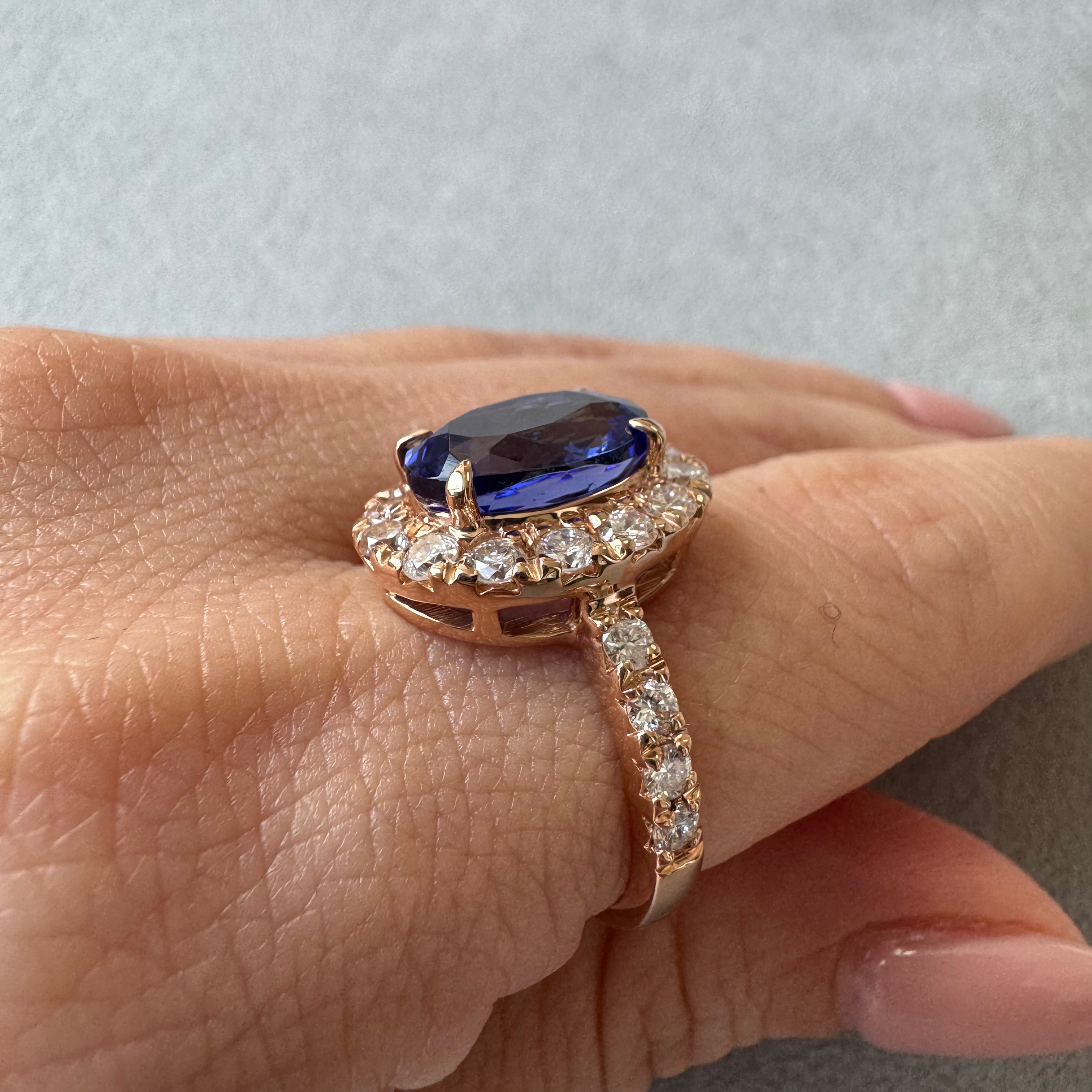 205［一点物］リング タンザナイト 4.2ct OV PG