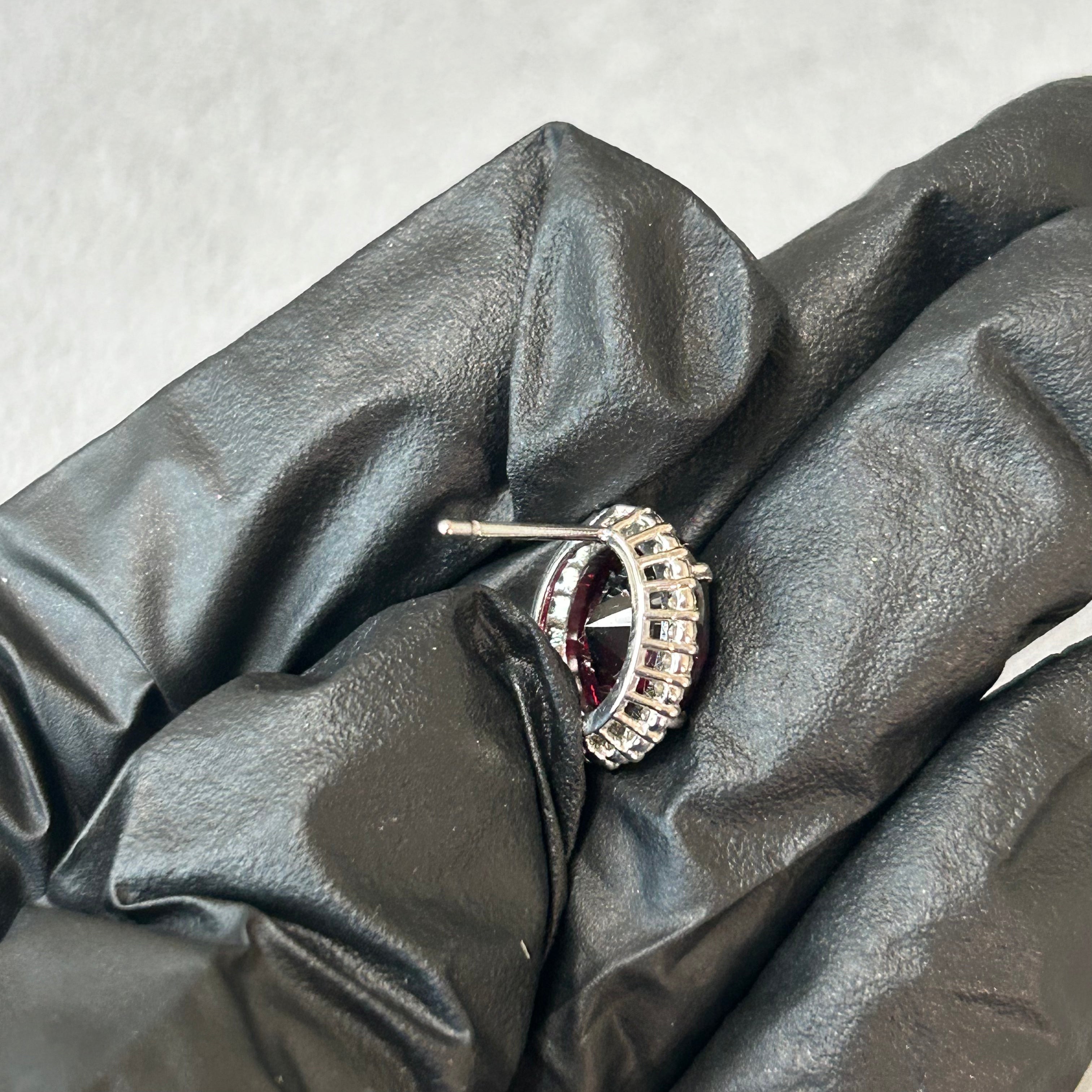 412［一点物］ピアス ロードライトガーネット 2.9ct×2