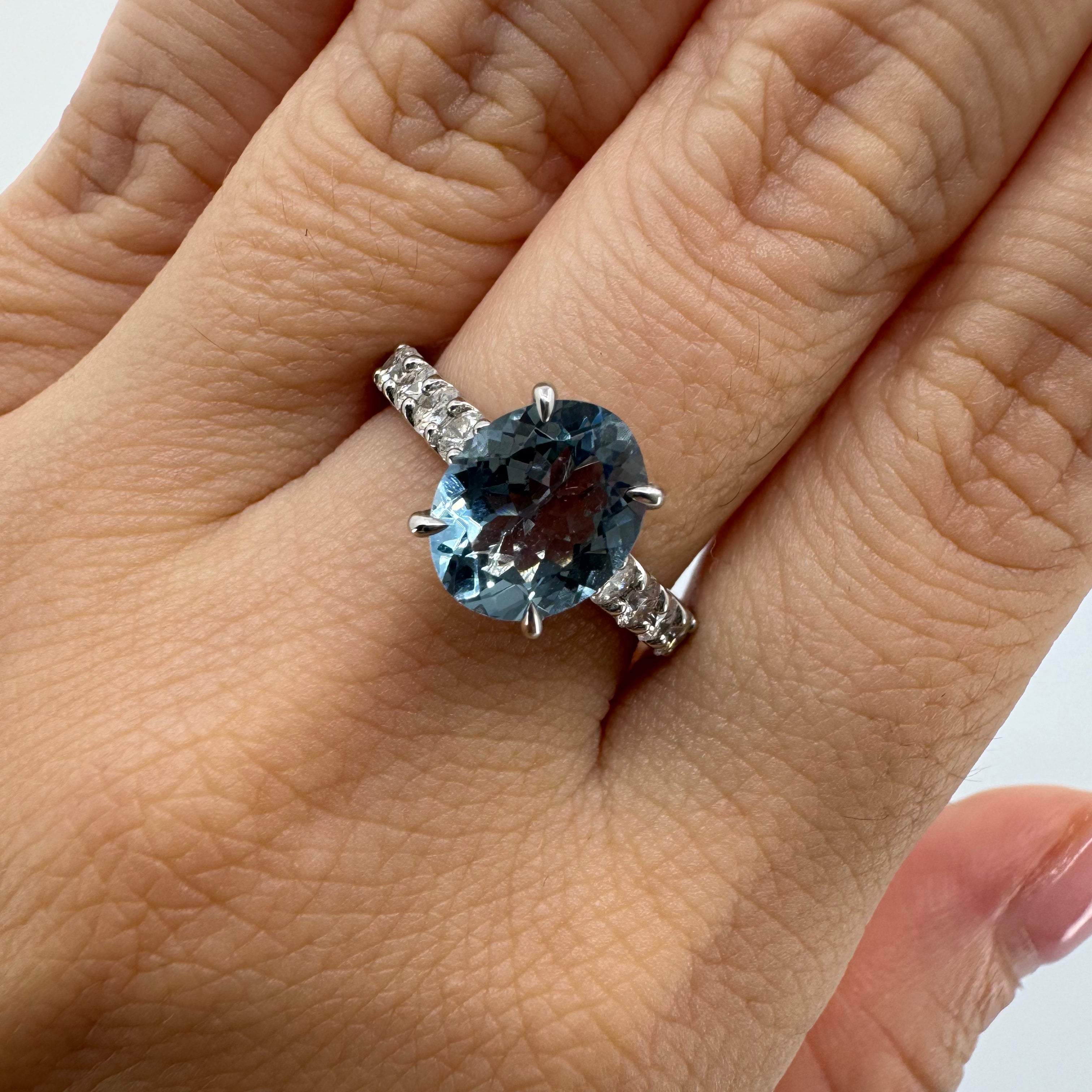 ［一点物/ソワレ］リング アクアマリン 1.8ct OV PT