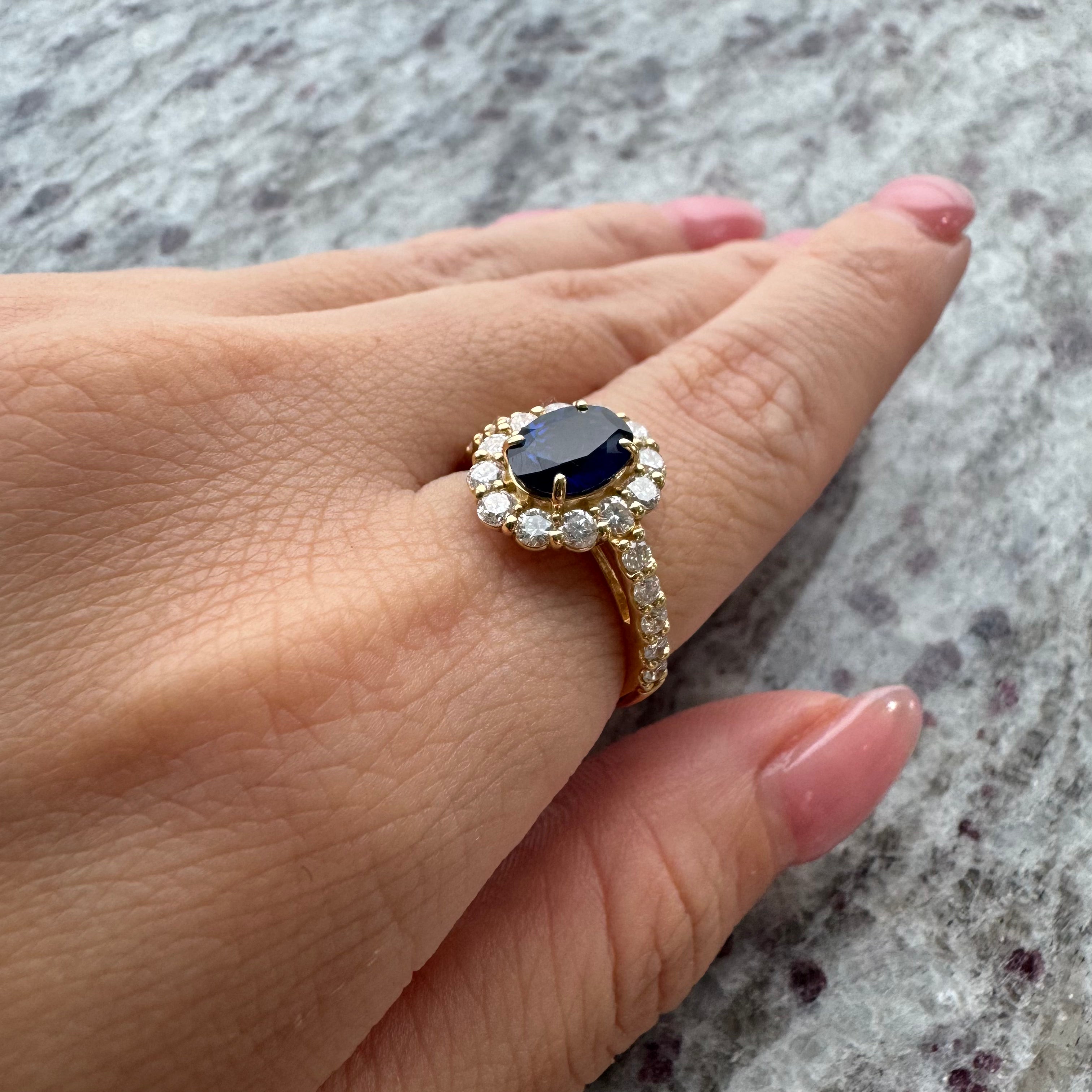 ［一点物］キャサリン妃巻き リング サファイア 1.4ct OV  K18YG