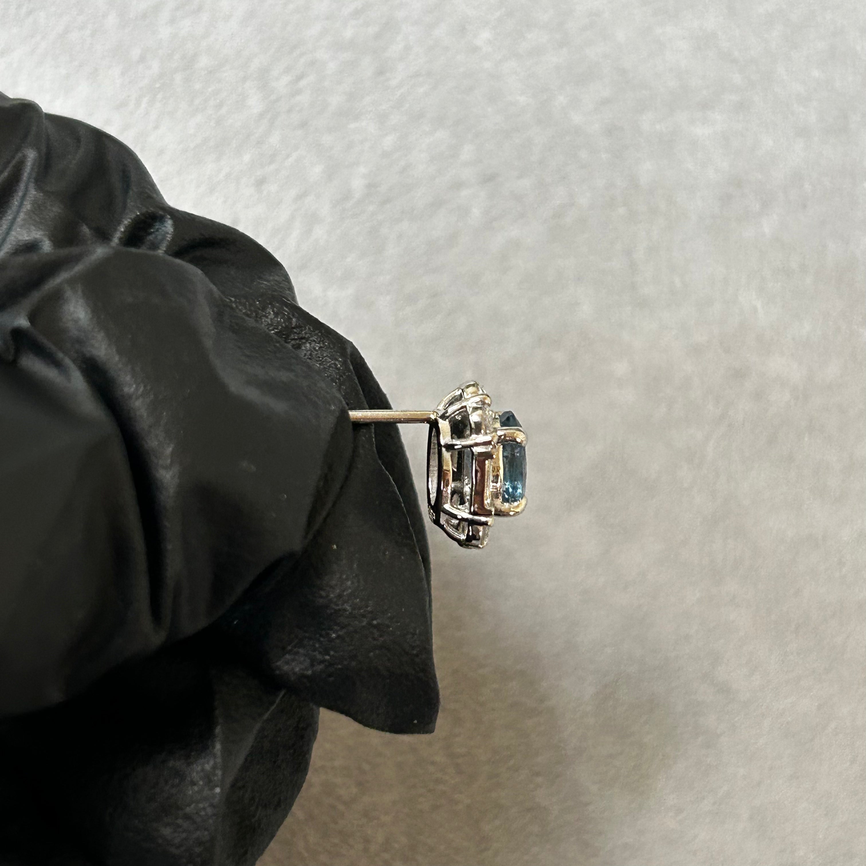 408［一点物］ピアス アクアマリン 0.47ct×2 OV PT