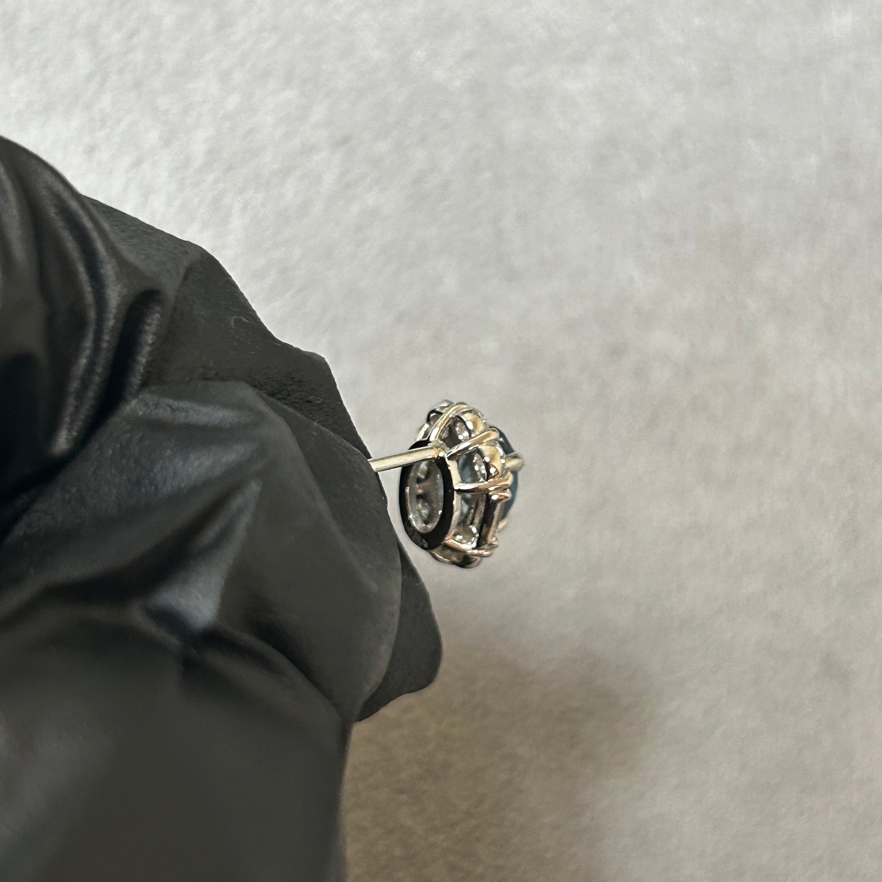 408［一点物］ピアス アクアマリン 0.47ct×2 OV PT