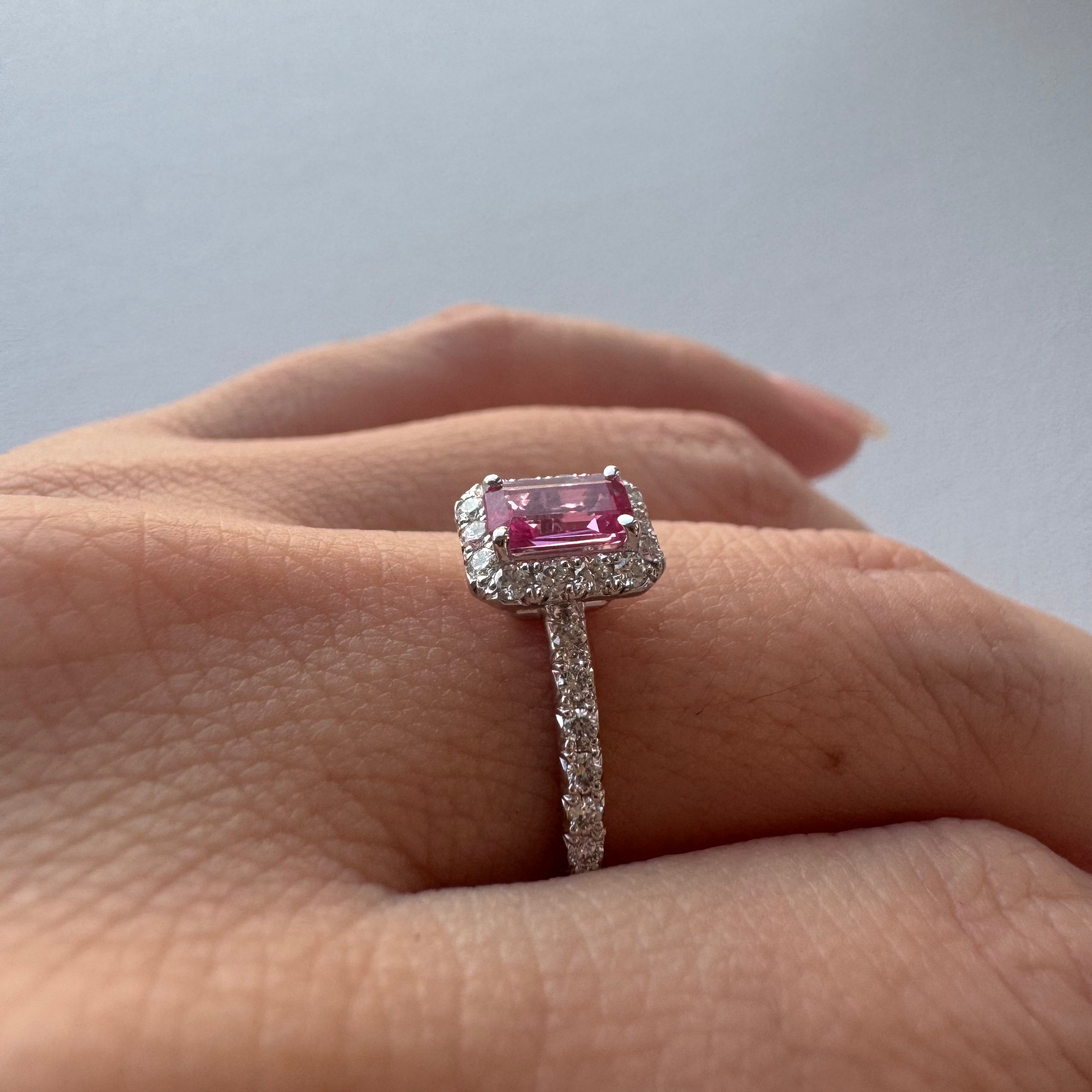 72［一点物］リング NHピンクサファイア 0.5ct SQ PT