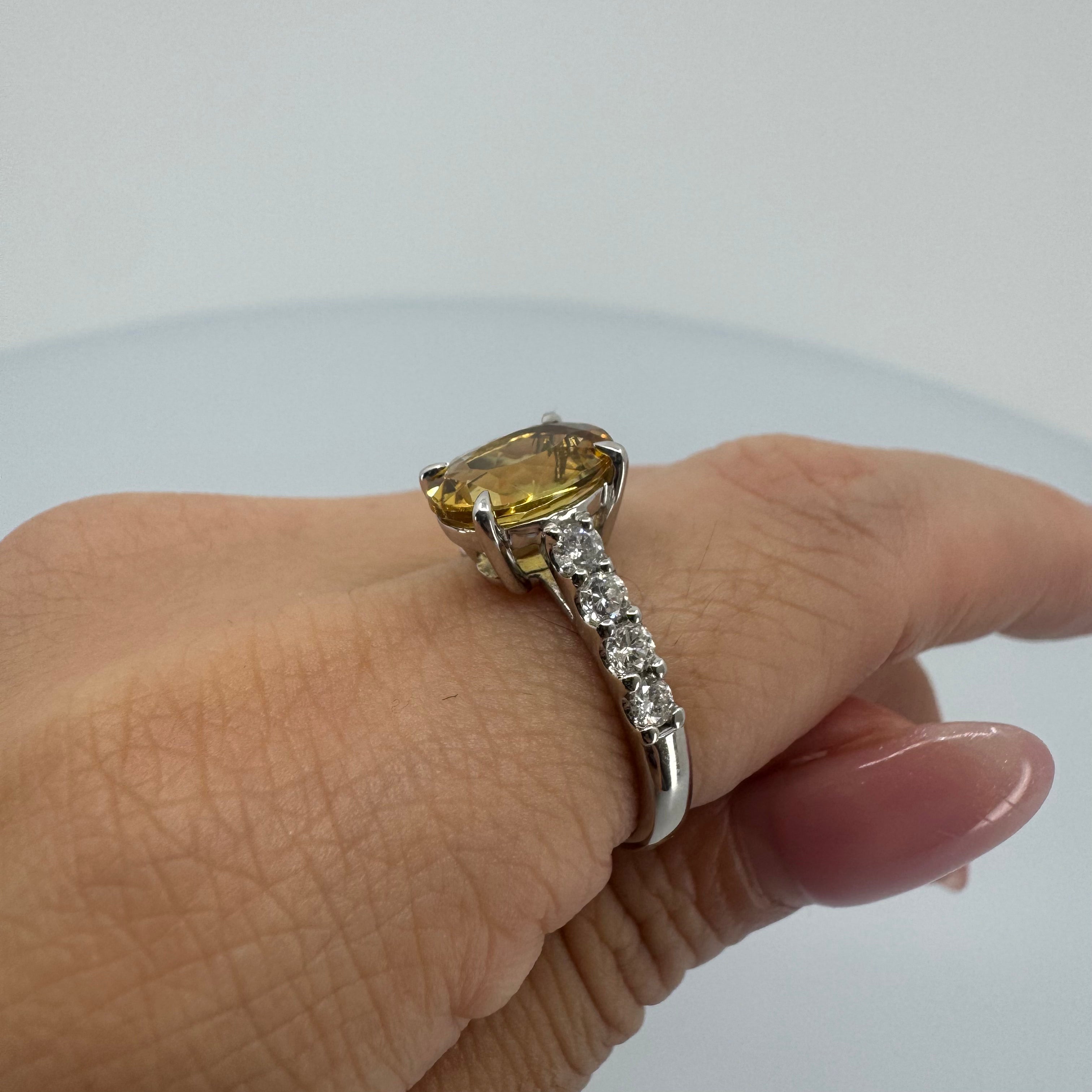 ［一点物］リング  イエローベリル  2.3ct   YG/PT