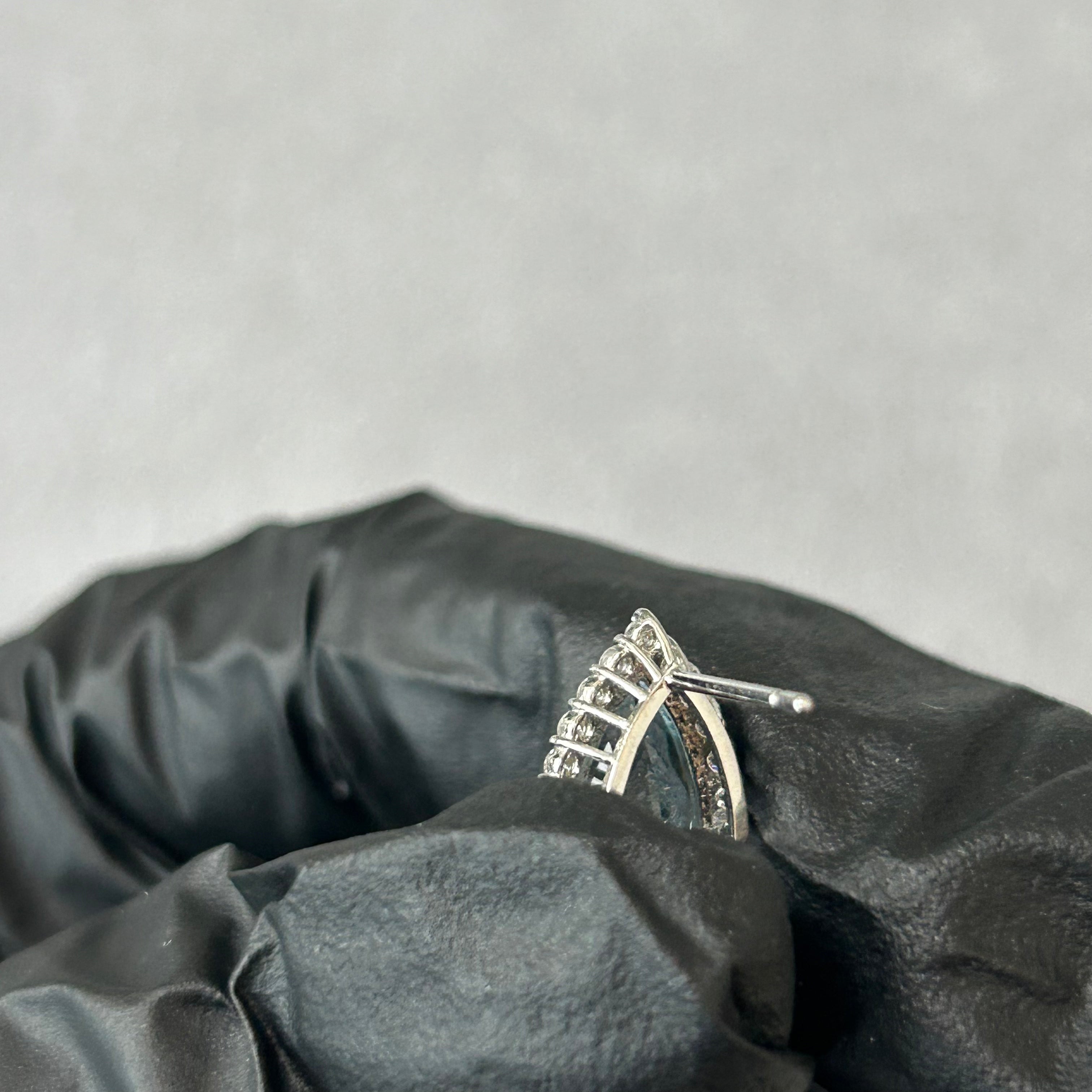 411［一点物］ピアス アクアマリン 1.38ct×2 PS PT