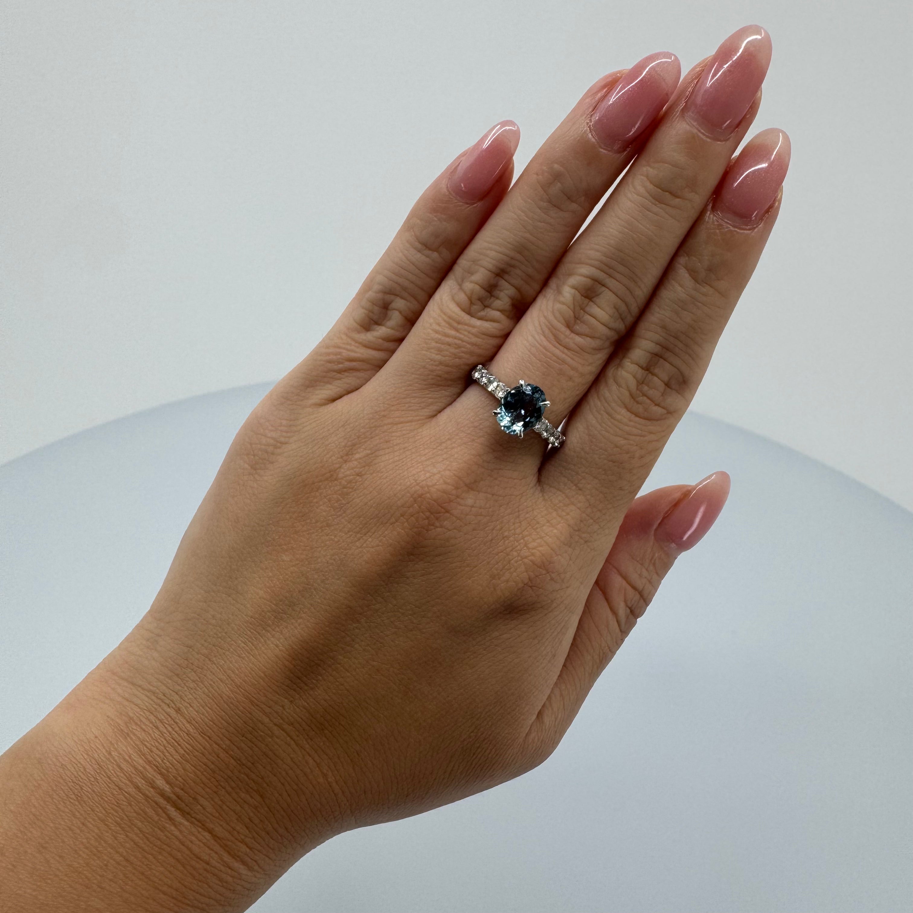 ［一点物/ソワレ］リング アクアマリン 1.2ct OV PT