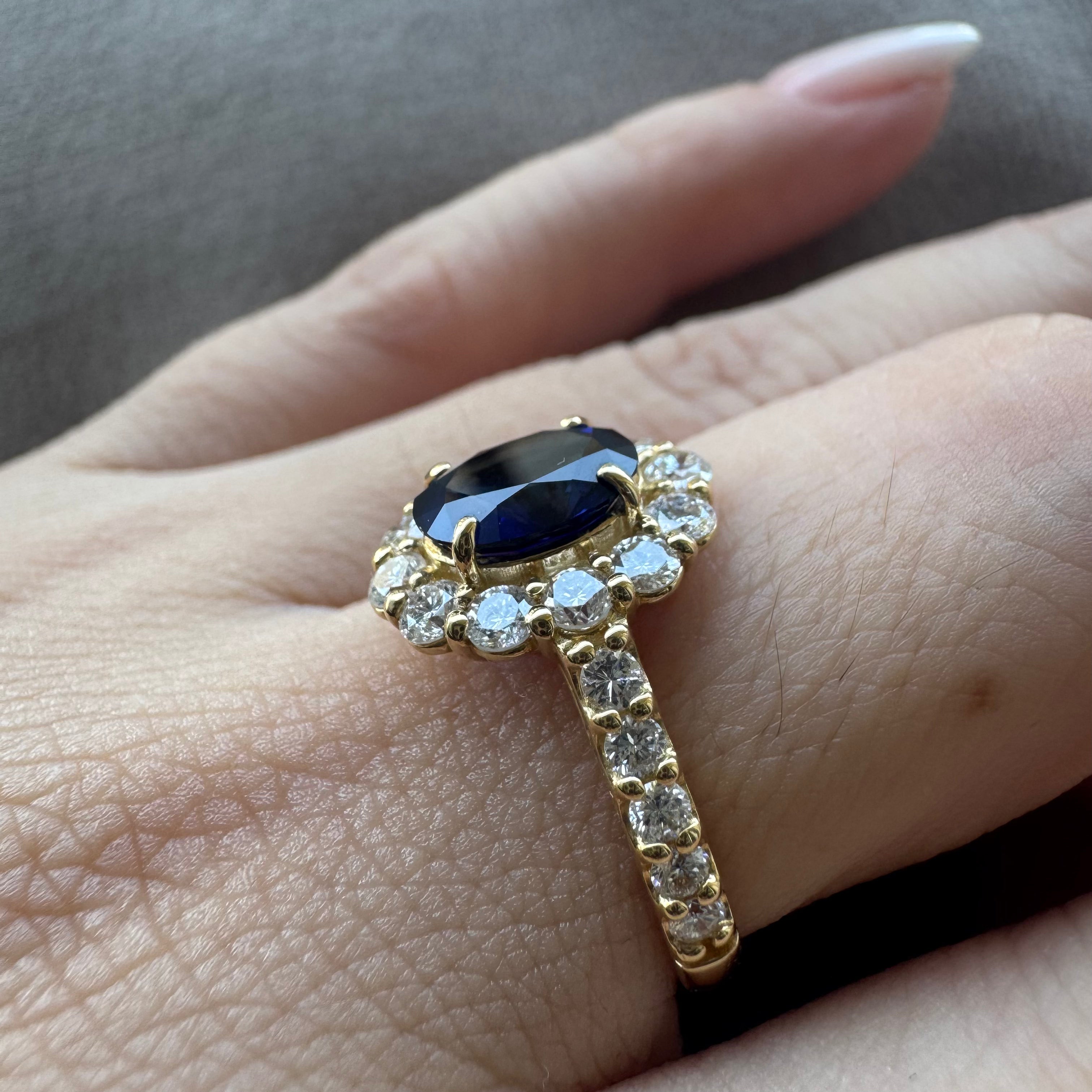 ［一点物］キャサリン妃巻き リング サファイア 1.4ct OV  K18YG