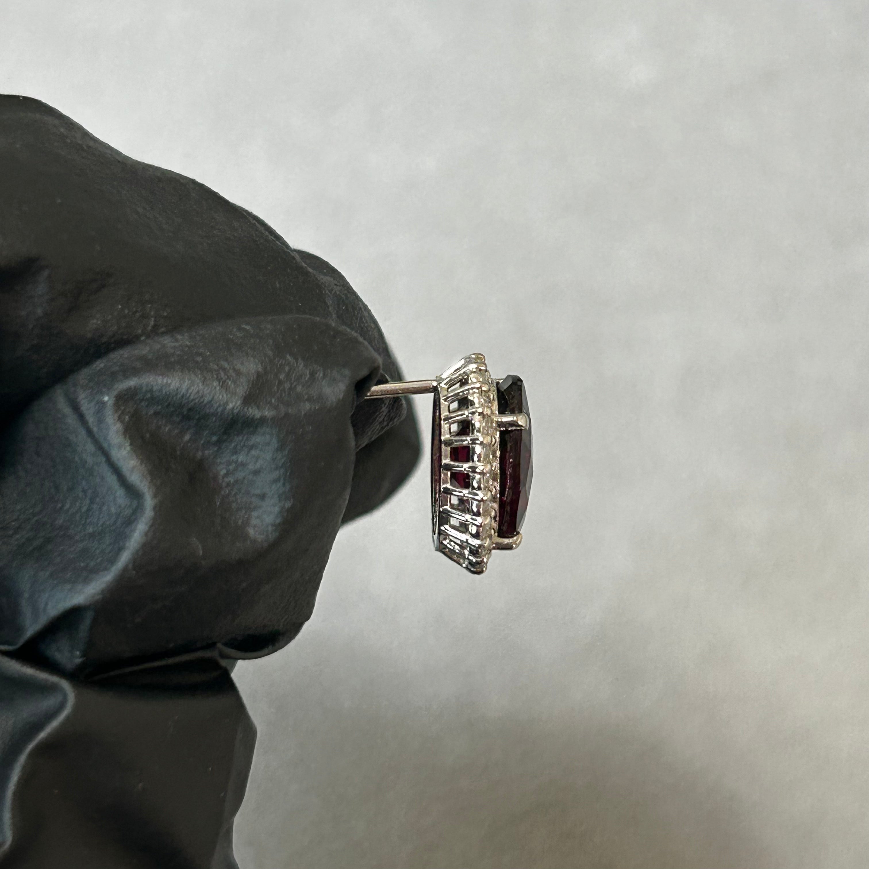 412［一点物］ピアス ロードライトガーネット 2.9ct×2