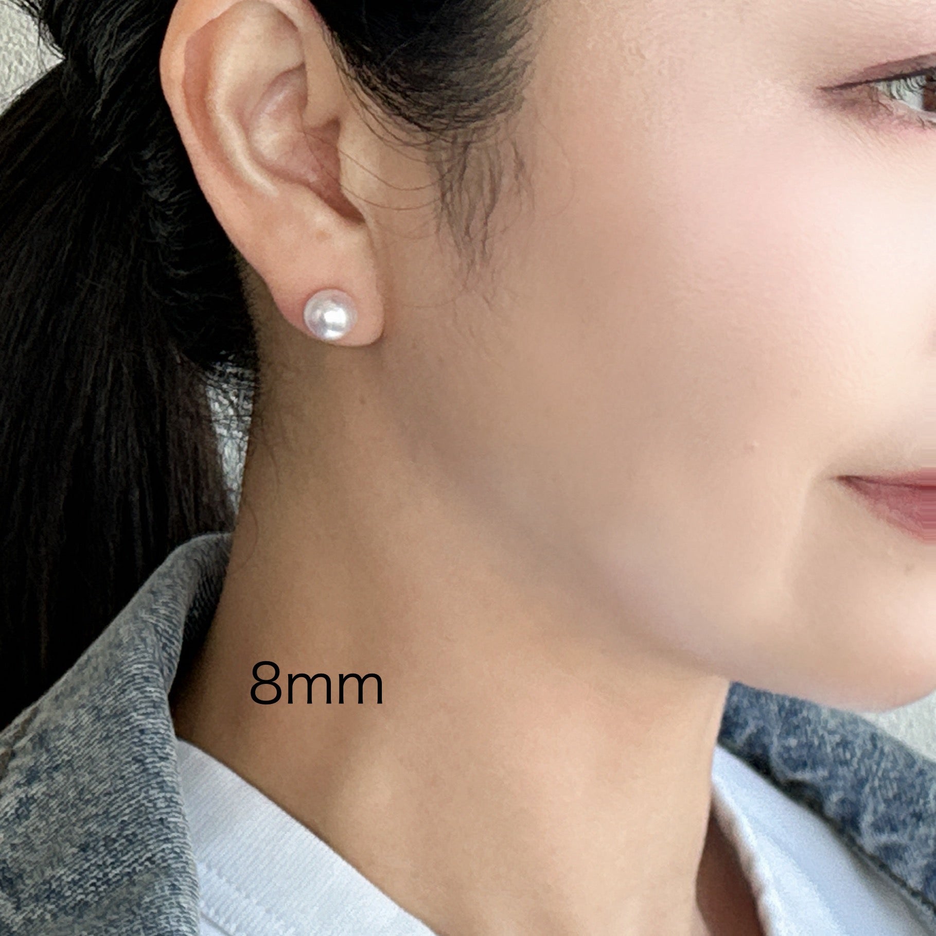 ［ピヴォワンヌ］ピアス あこや真珠8mm