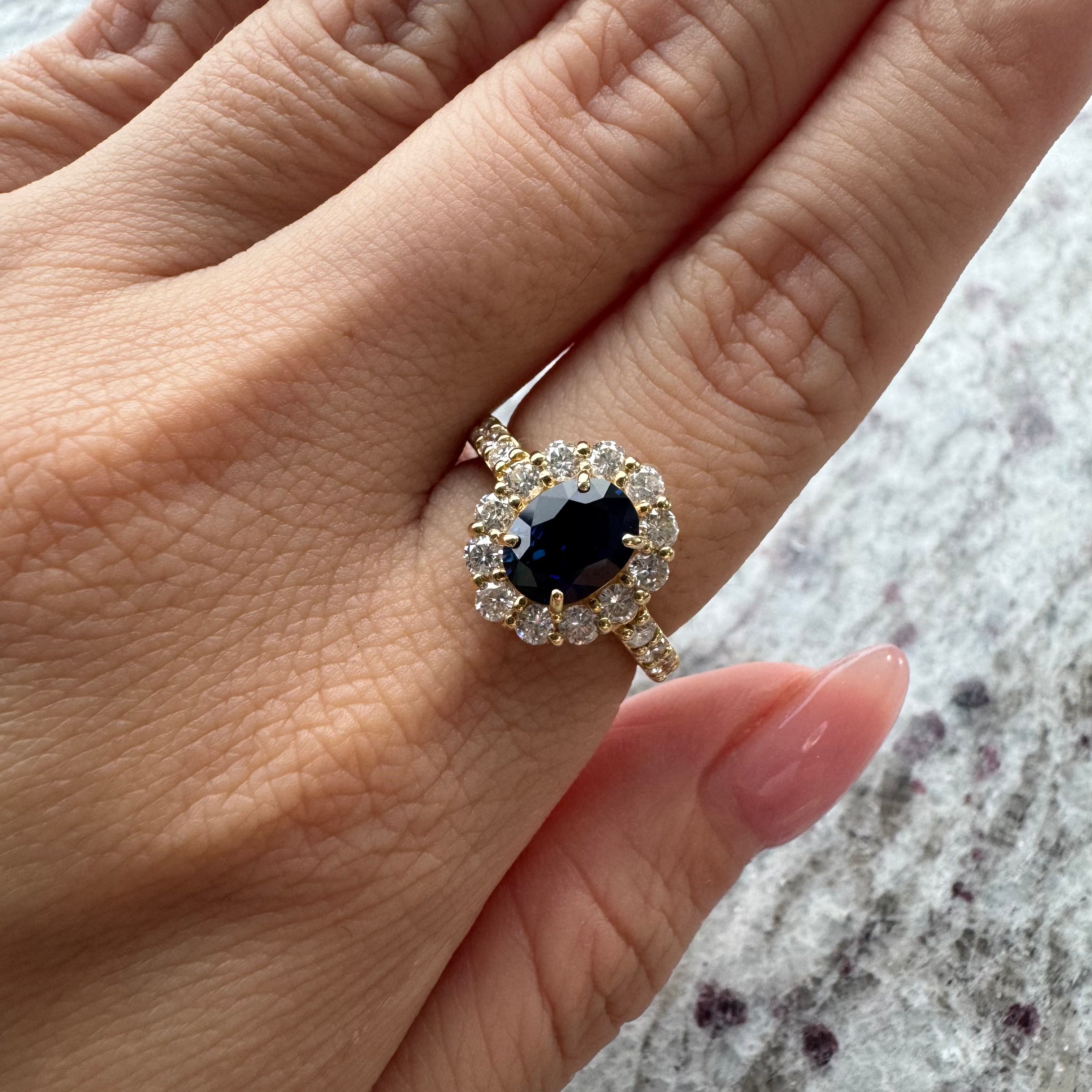 ［一点物］キャサリン妃巻き リング サファイア 1.4ct OV  K18YG