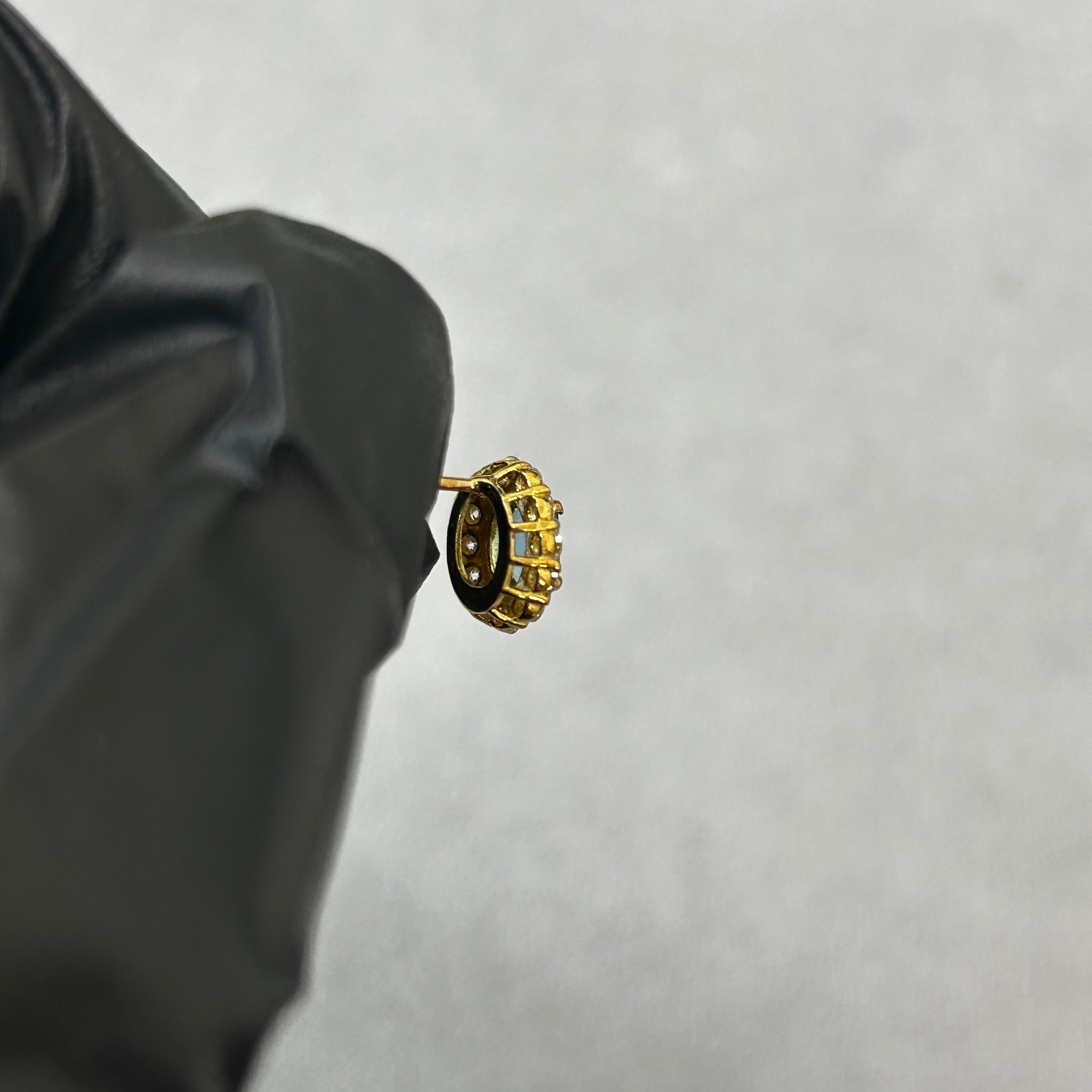 407［一点物］ピアス アクアマリン 0.36ct×2 OV K18YG