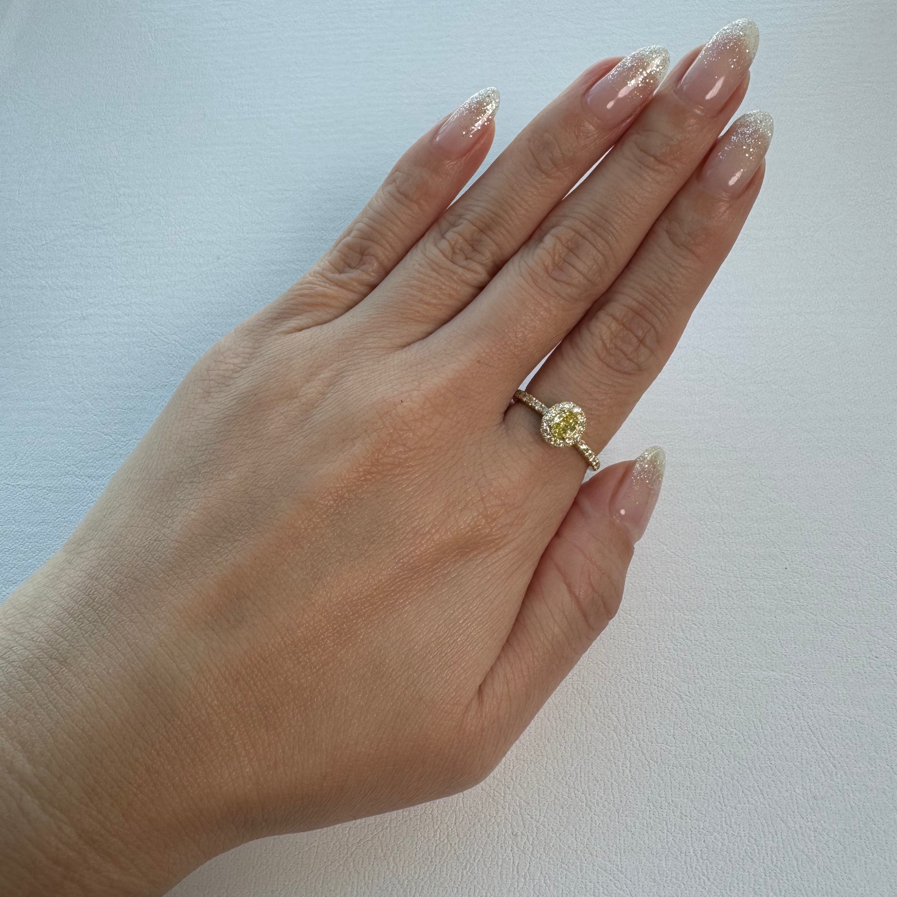 27［一点物/オルコス］リング イエローダイヤ 0.3ct OV K18YG