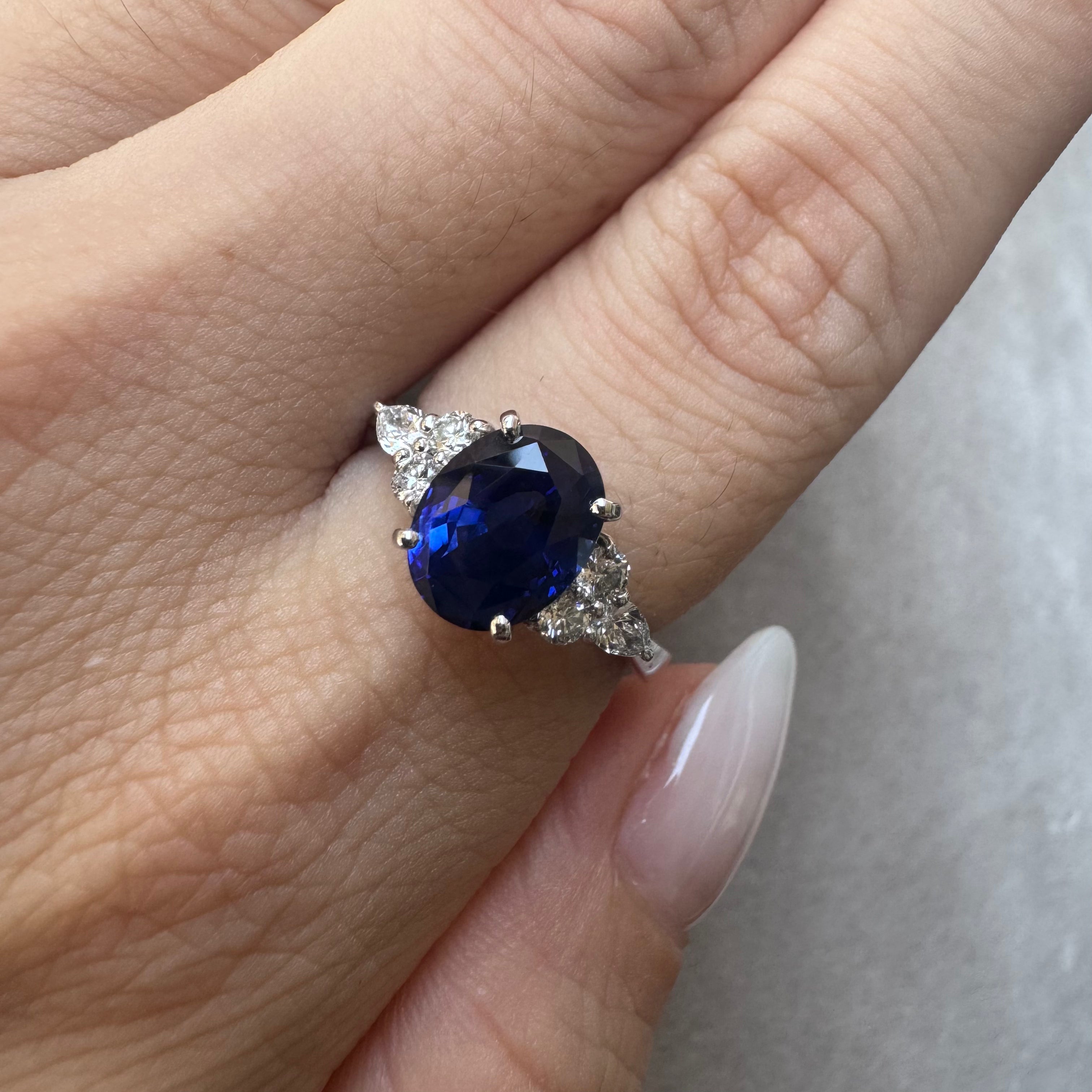 ［一点物］リング ロイヤルブルーサファイア  3ct OV PT