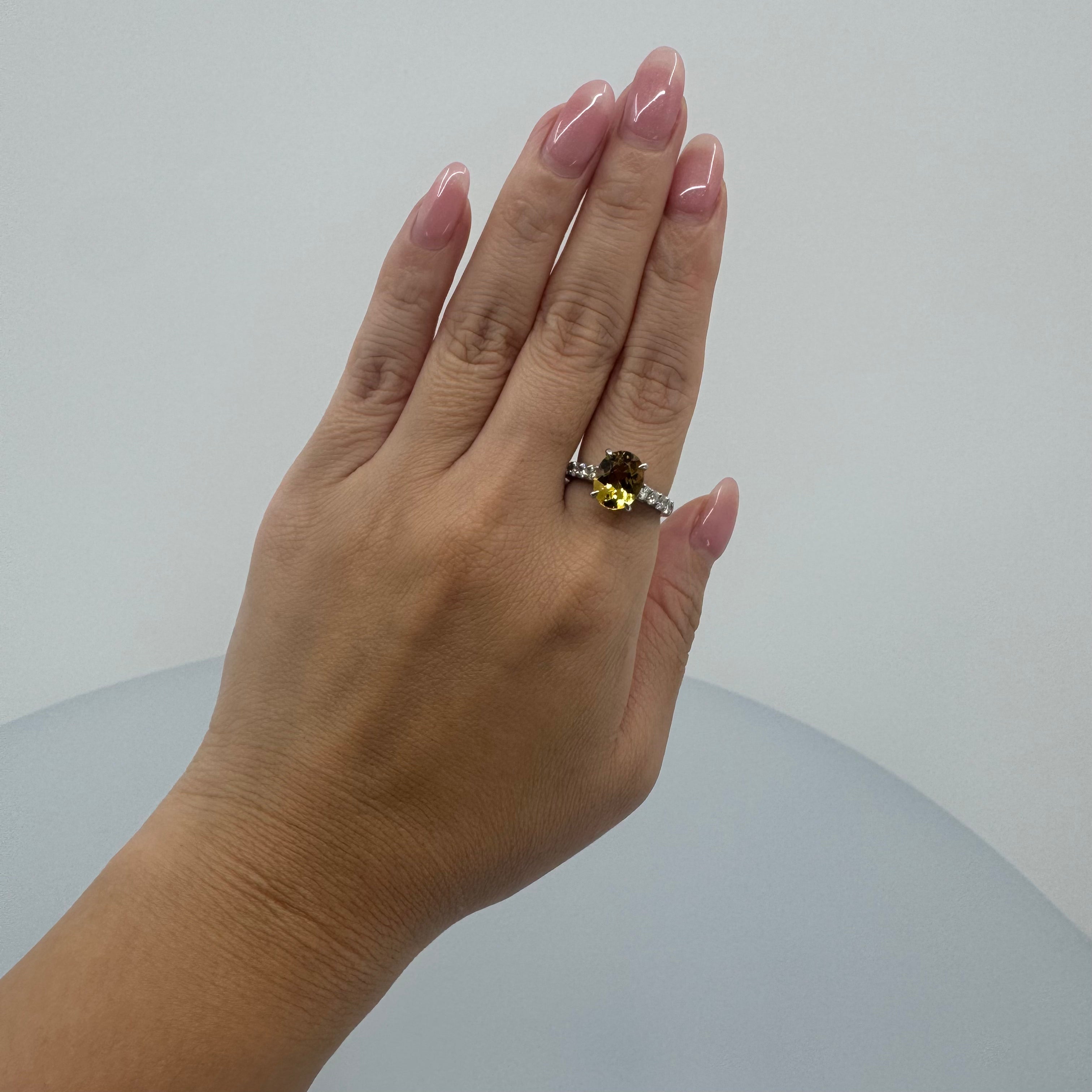 ［一点物］リング  イエローベリル  2.3ct   YG/PT