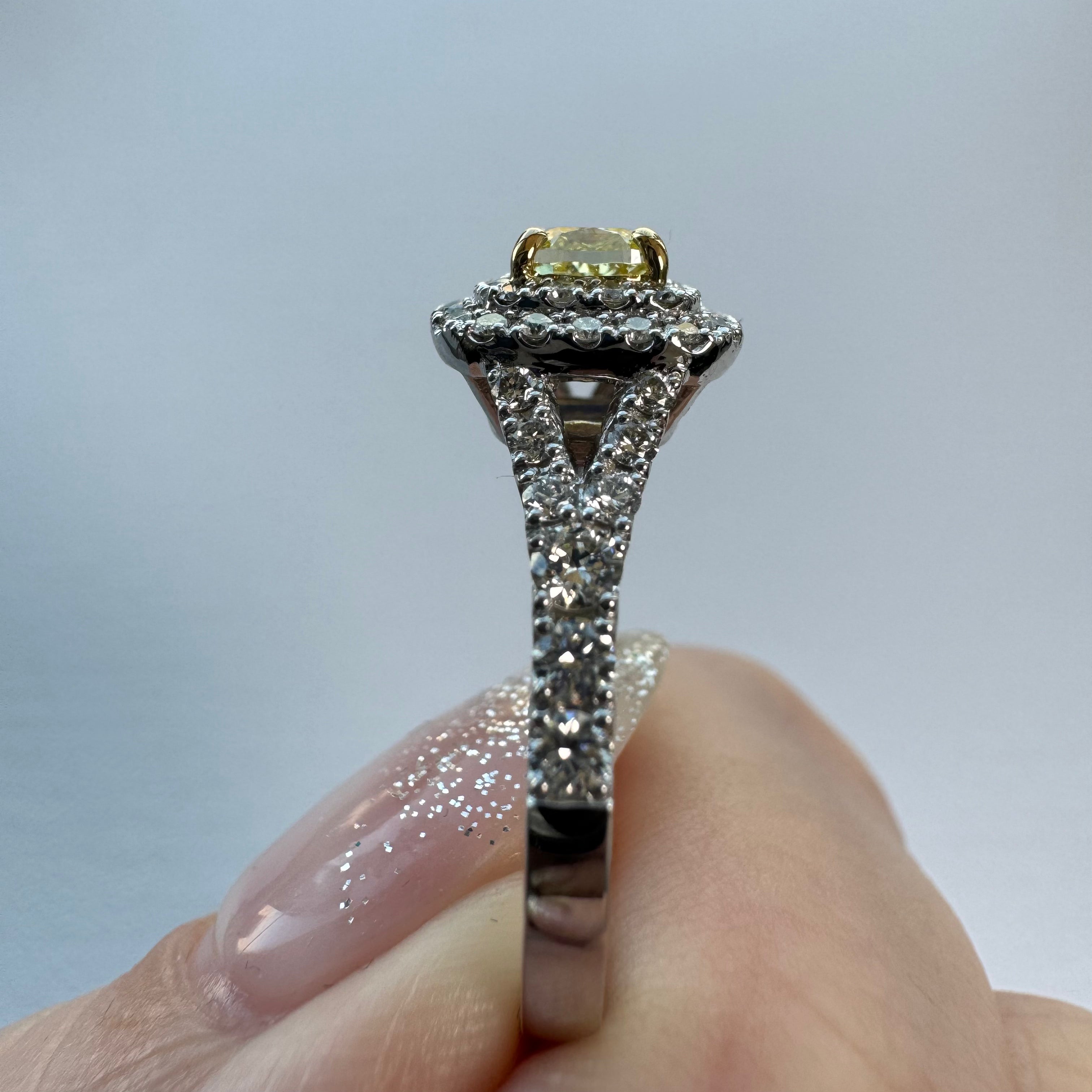 ［一点物］リング イエローダイヤ 0.5ct SQ PT K18YG